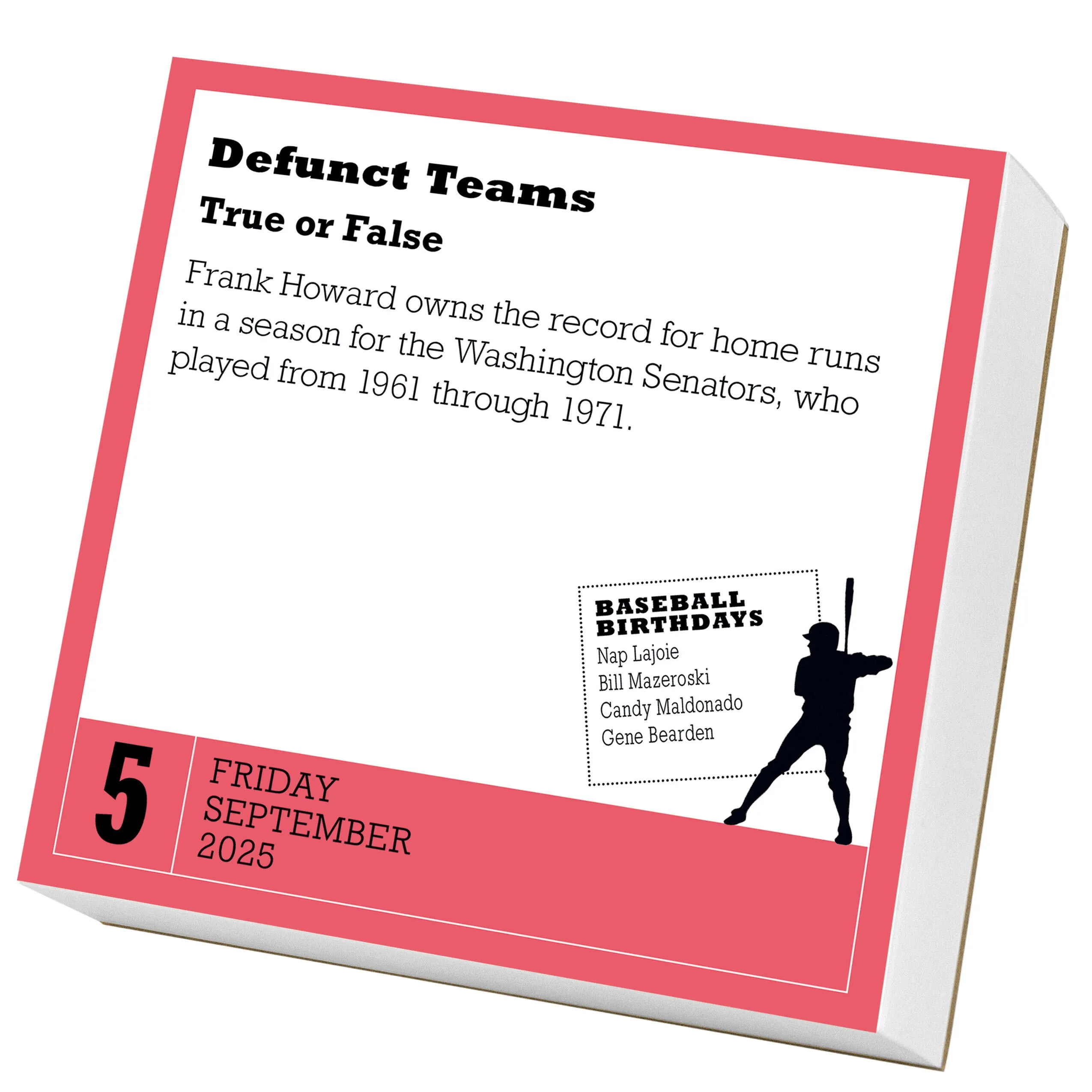 A Year of Baseball Trivia 2025 Page A Day Calendar