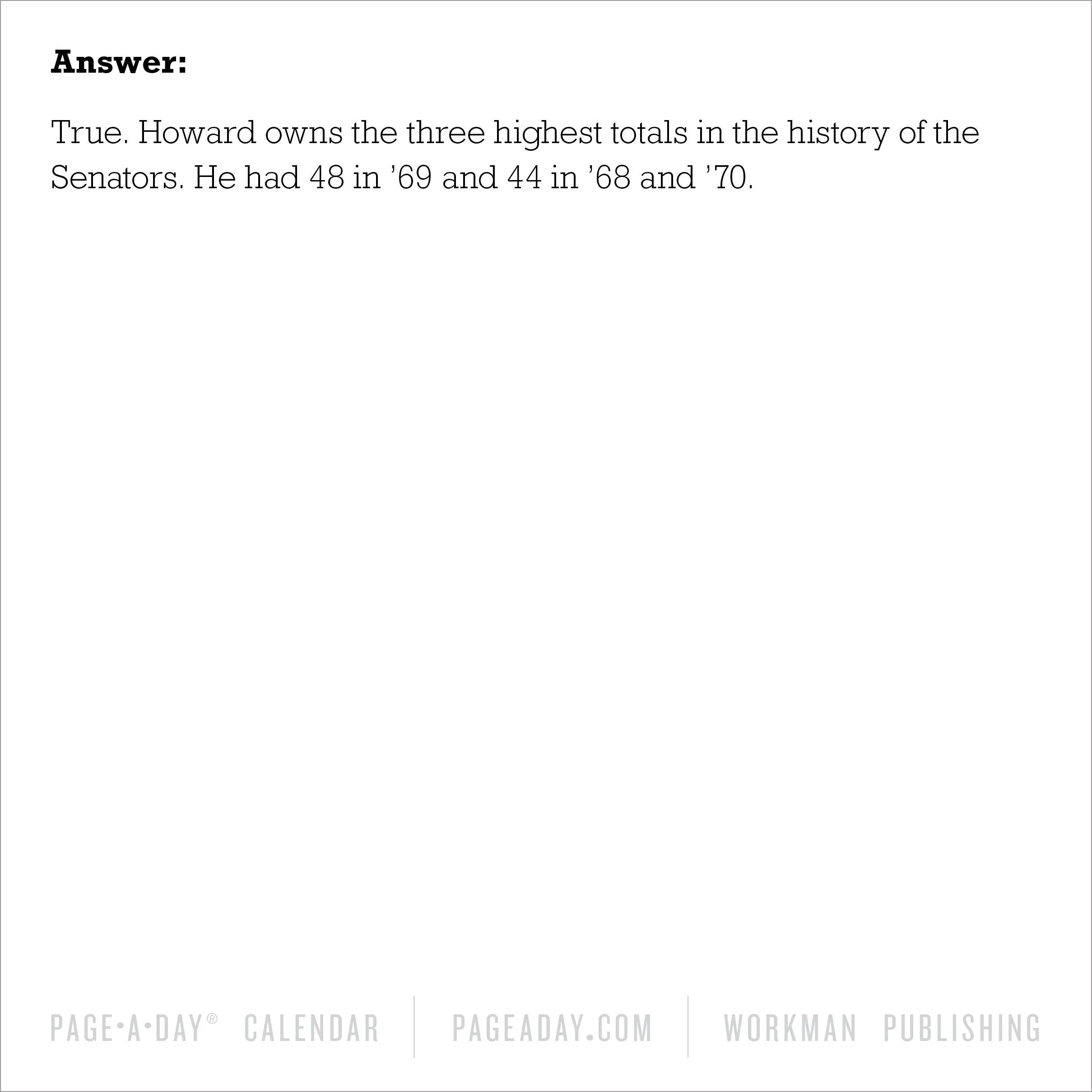 A Year of Baseball Trivia 2025 Page A Day Calendar