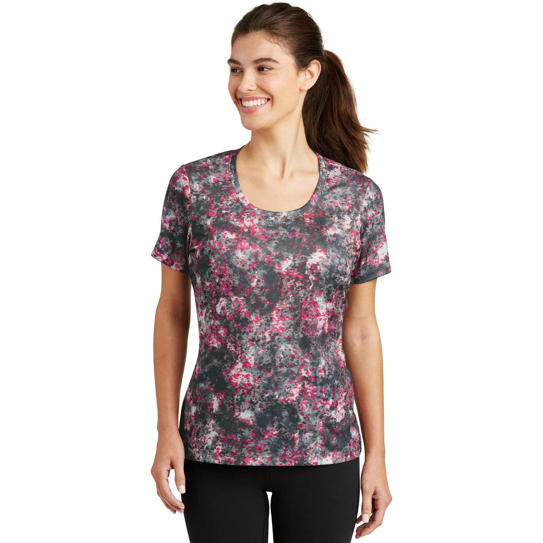 CLOSEOUT - Sport-Tek Ladies Mineral Freeze Scoop Neck Tee