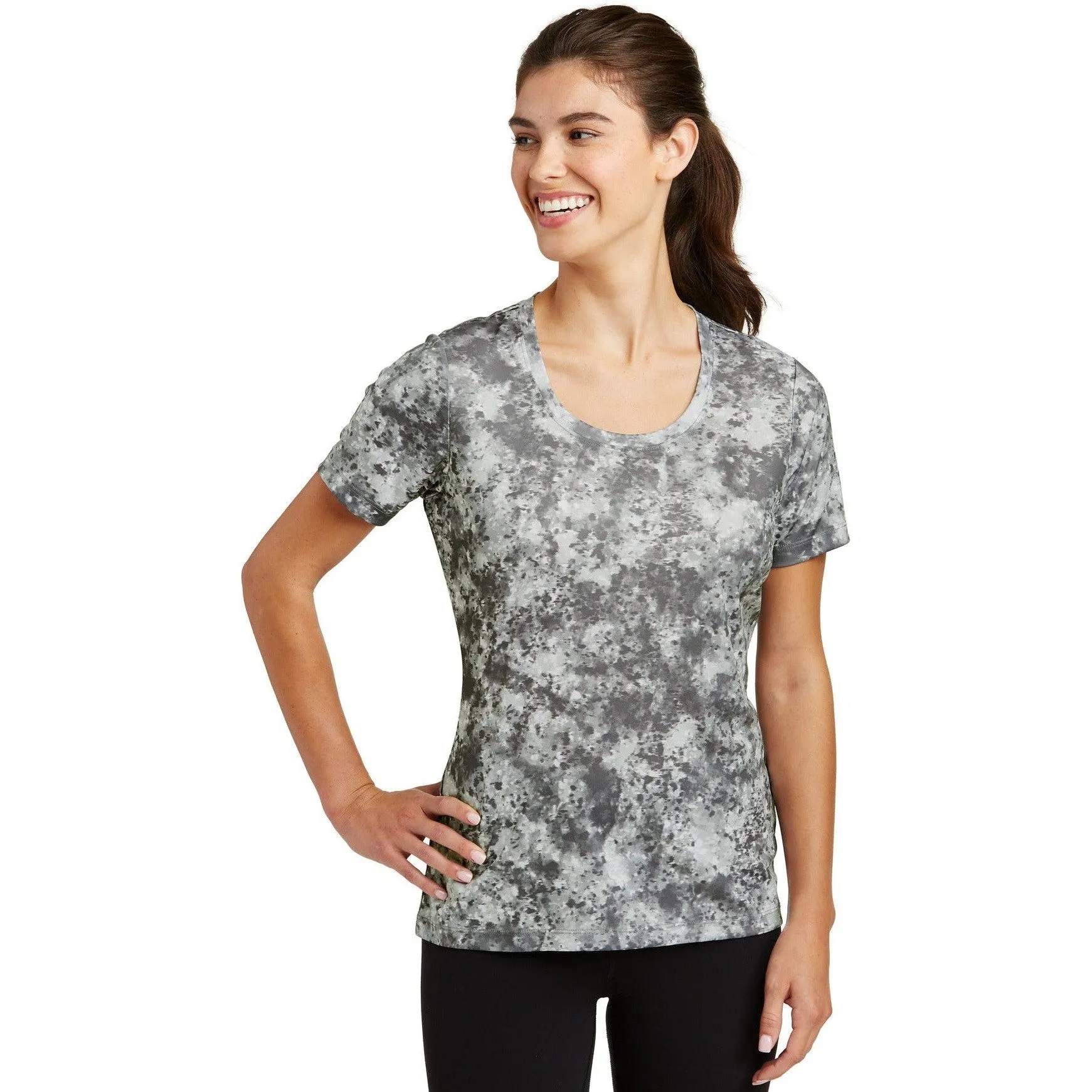 CLOSEOUT - Sport-Tek Ladies Mineral Freeze Scoop Neck Tee