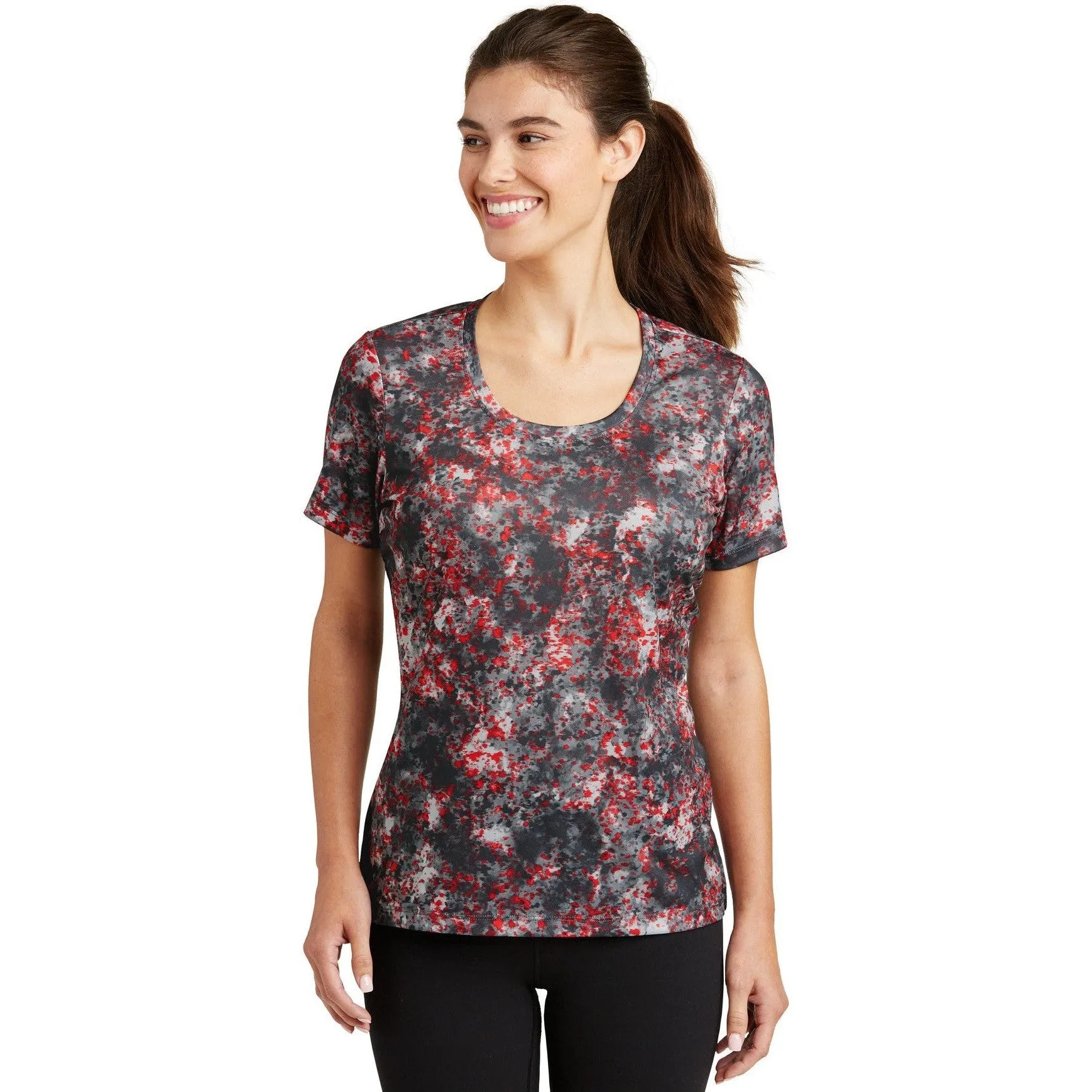 CLOSEOUT - Sport-Tek Ladies Mineral Freeze Scoop Neck Tee