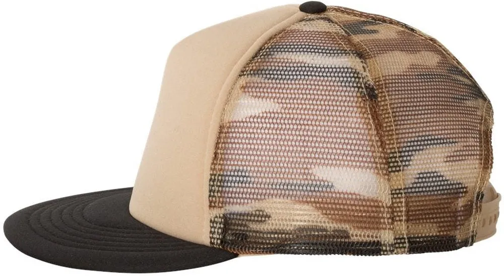 Mega Cap Foam Front Flat Bill Trucker Cap