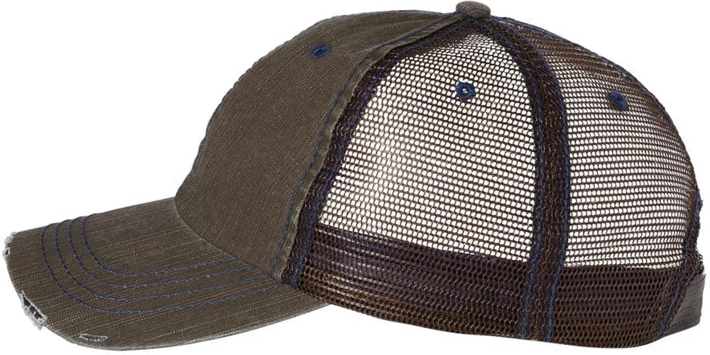 Mega Cap Herringbone Trucker Cap