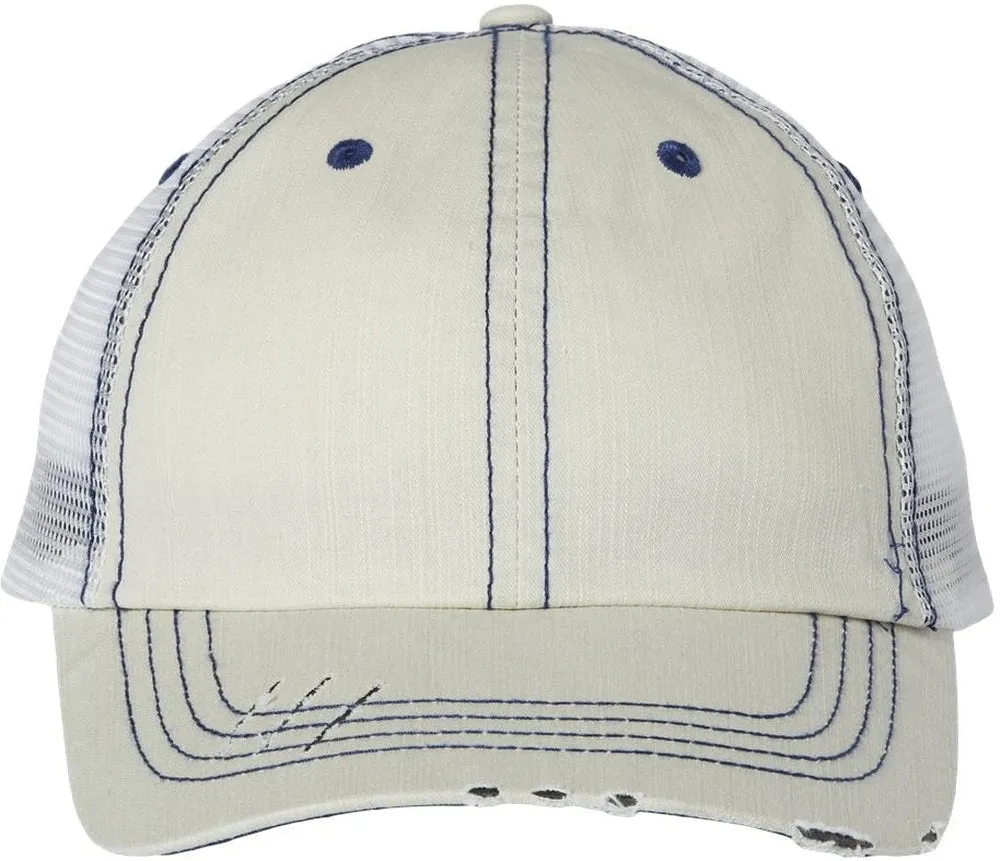 Mega Cap Herringbone Trucker Cap