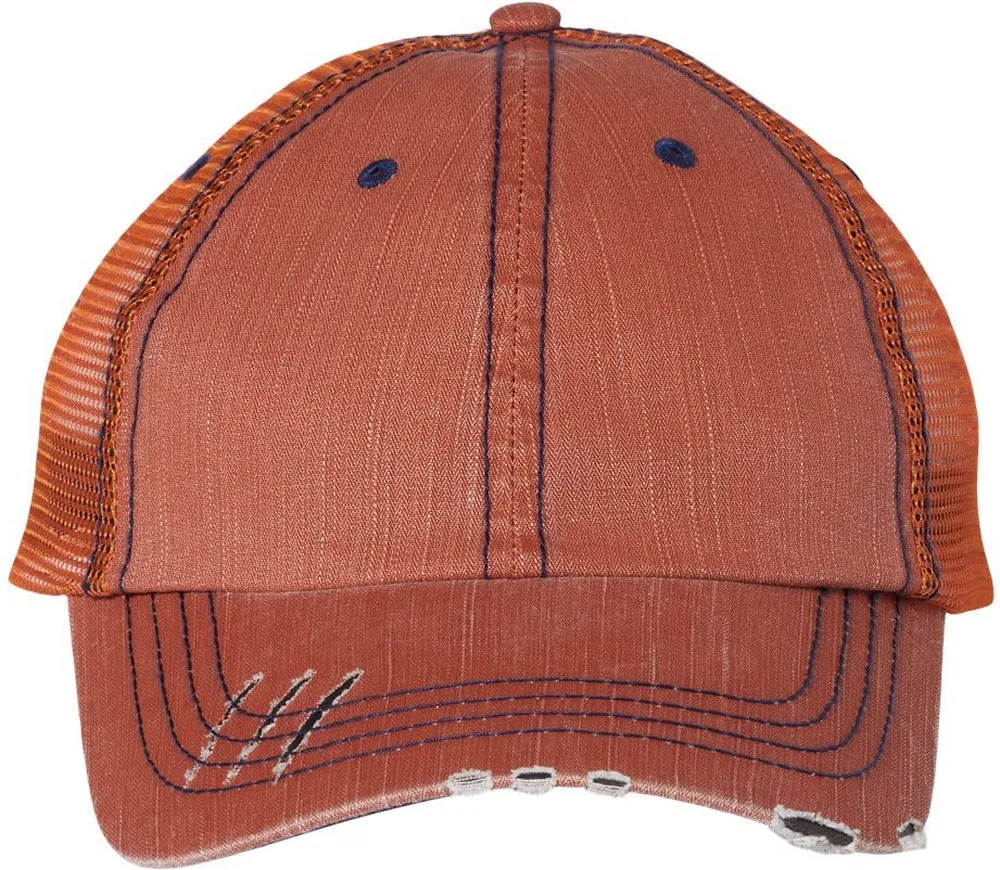 Mega Cap Herringbone Trucker Cap
