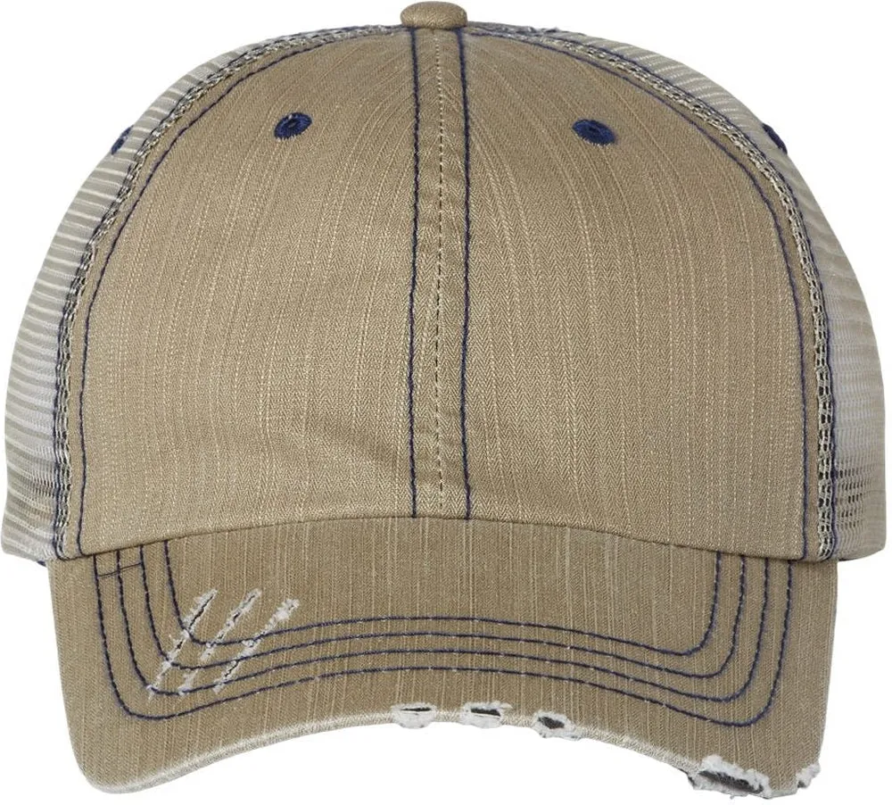 Mega Cap Herringbone Trucker Cap