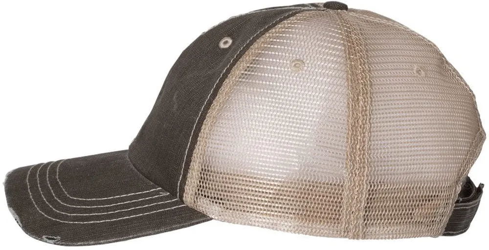 Mega Cap Herringbone Trucker Cap