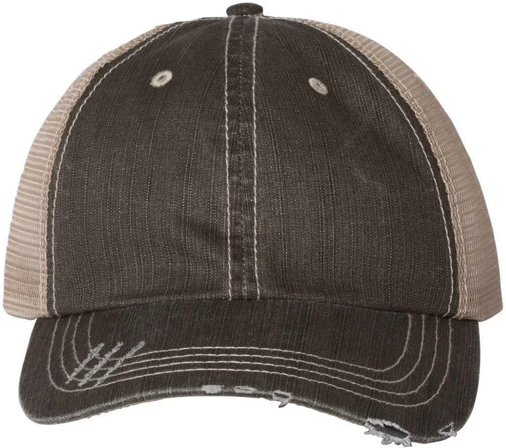 Mega Cap Herringbone Trucker Cap