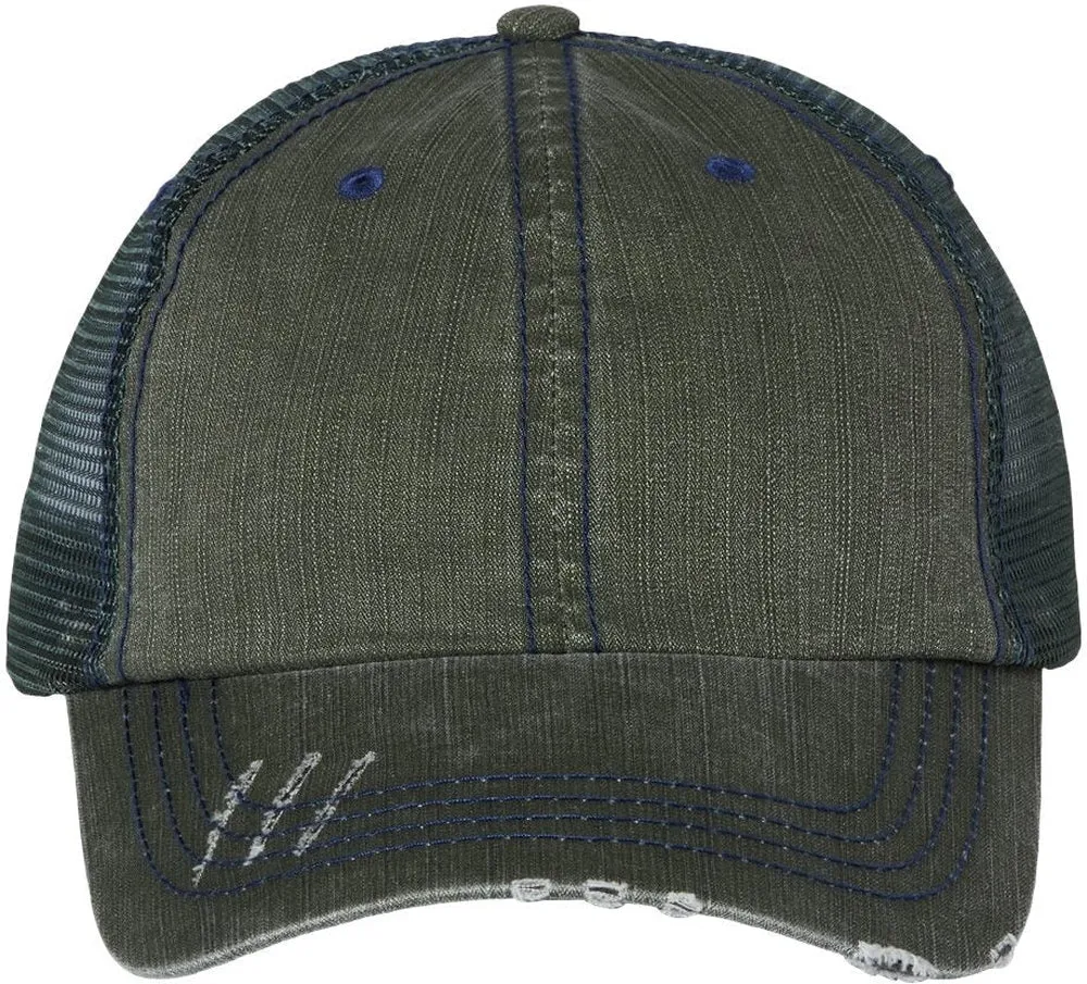 Mega Cap Herringbone Trucker Cap