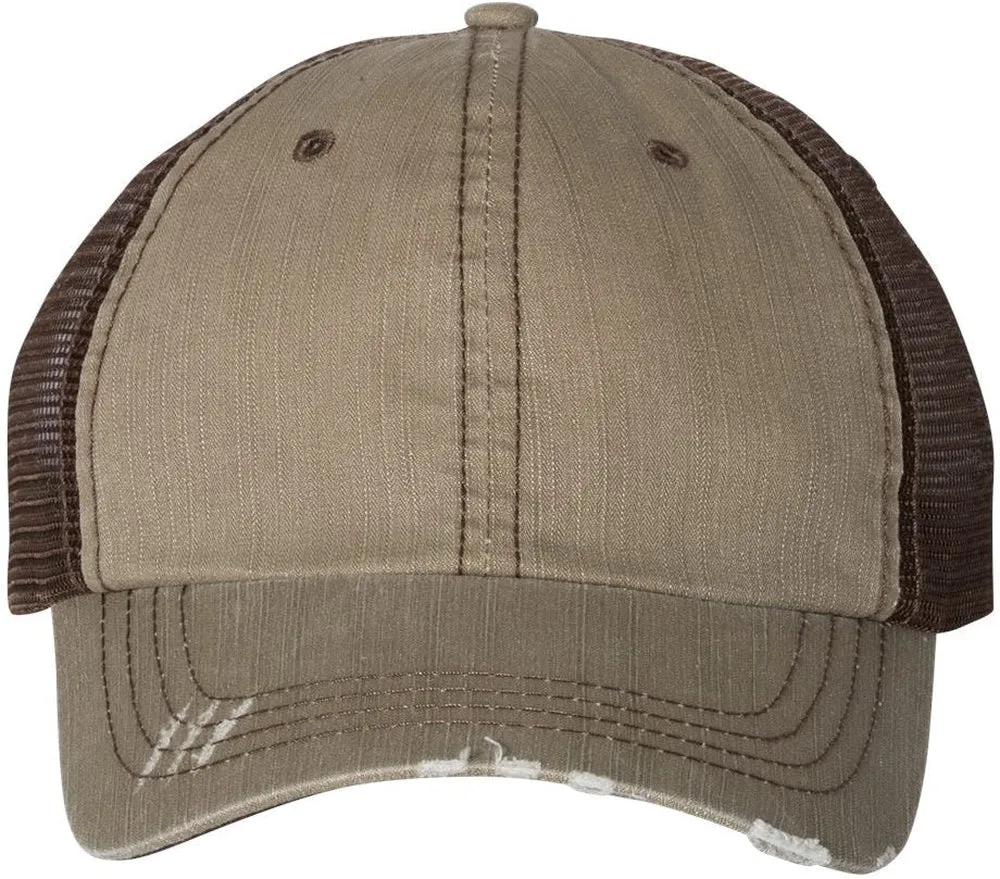 Mega Cap Herringbone Trucker Cap