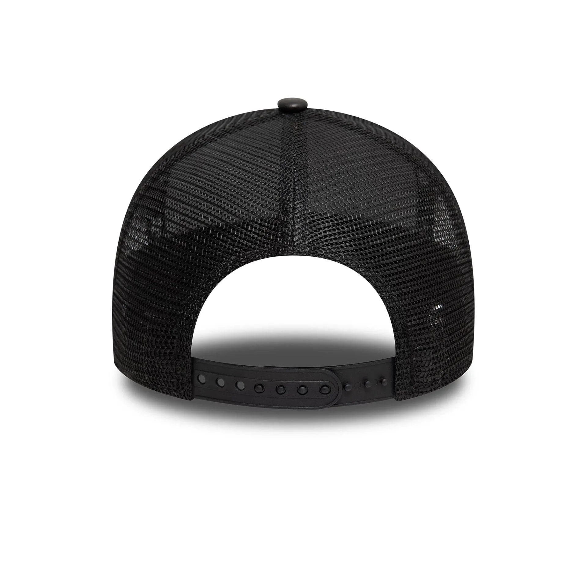 New Era Leather Black 9FORTY A-Frame Trucker Adjustable Cap Billy J