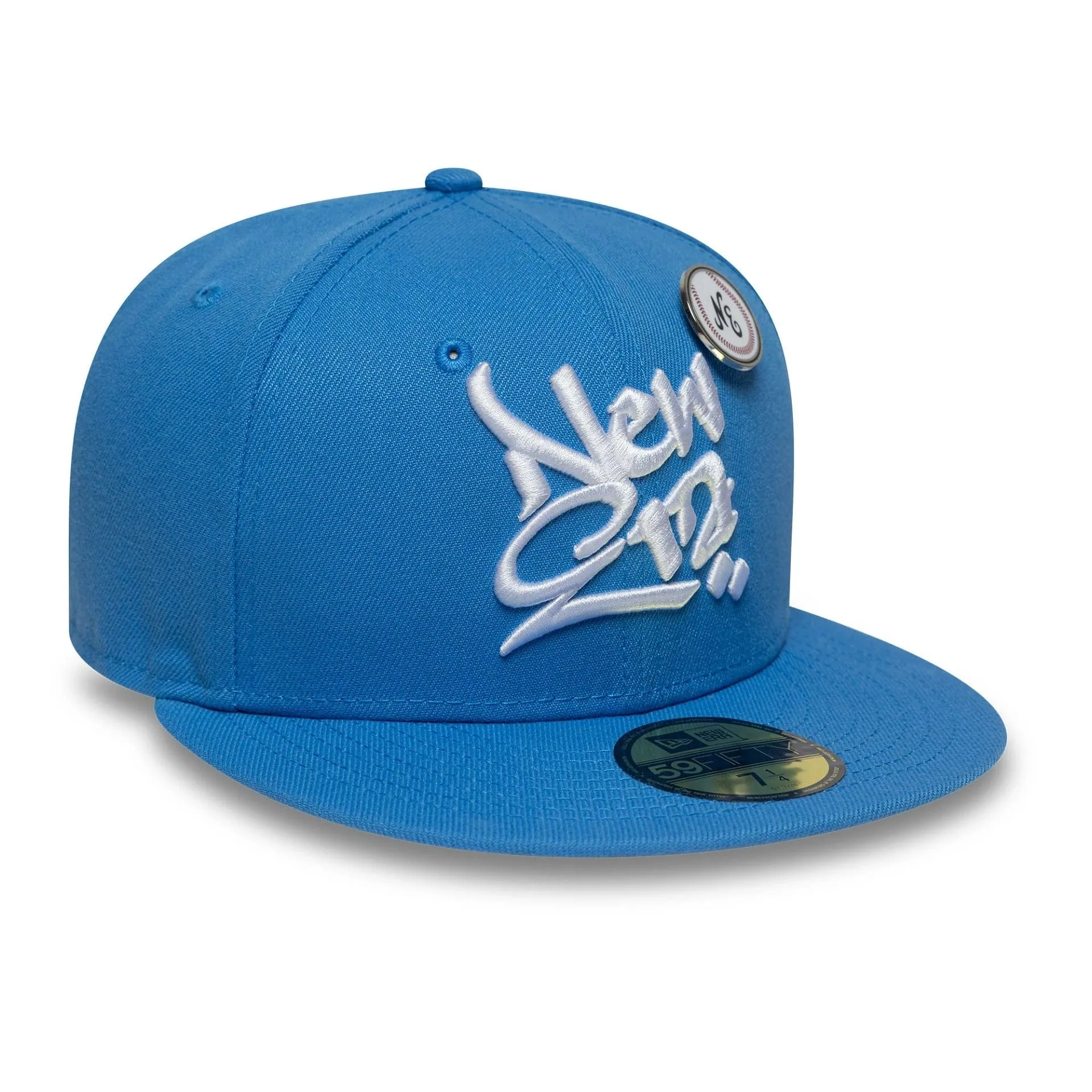 New Era Oversized Script Blue 59FIFTY Fitted Cap Billy J