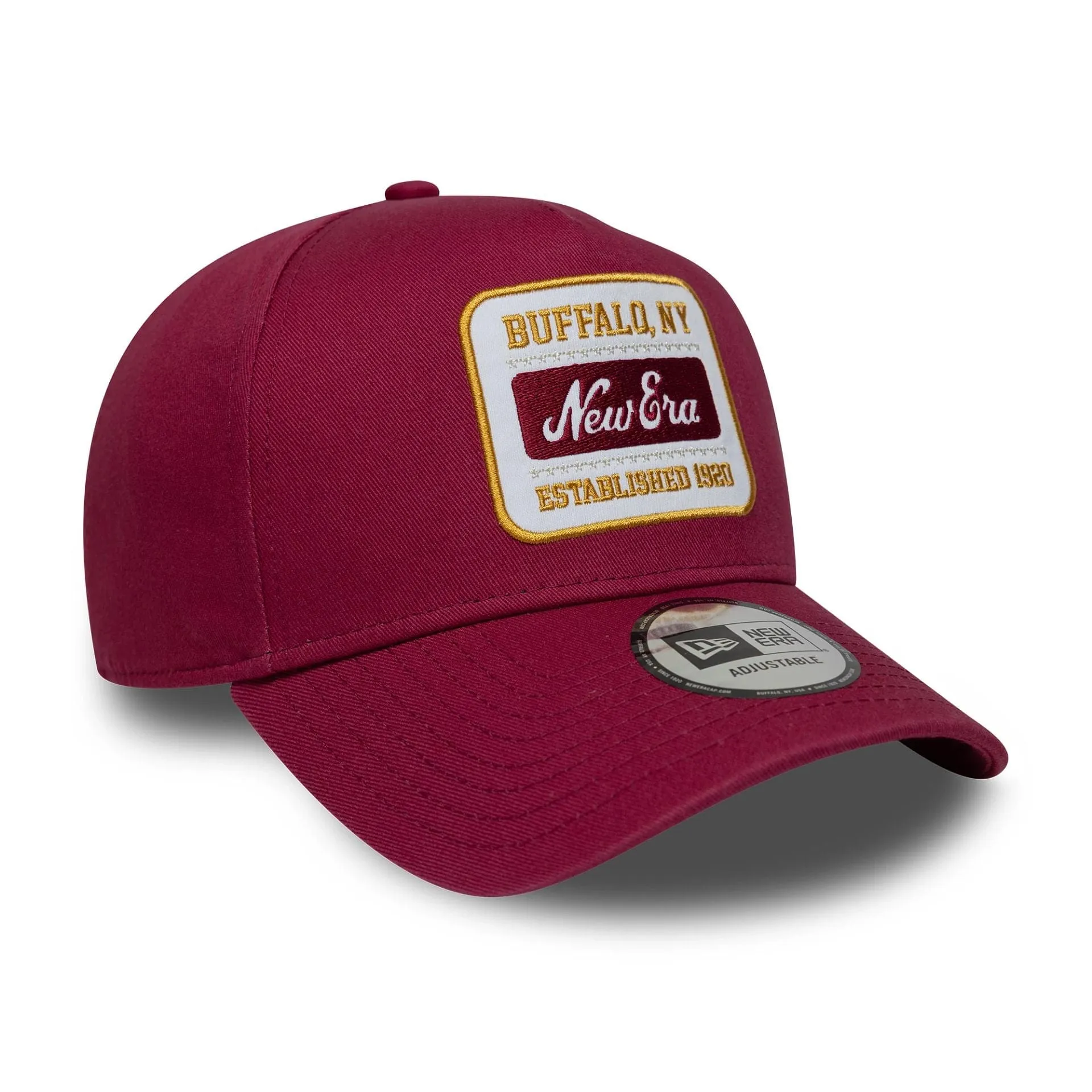 New Era Washed Patch Dark Red 9FORTY E-Frame Adjustable Cap Billy J