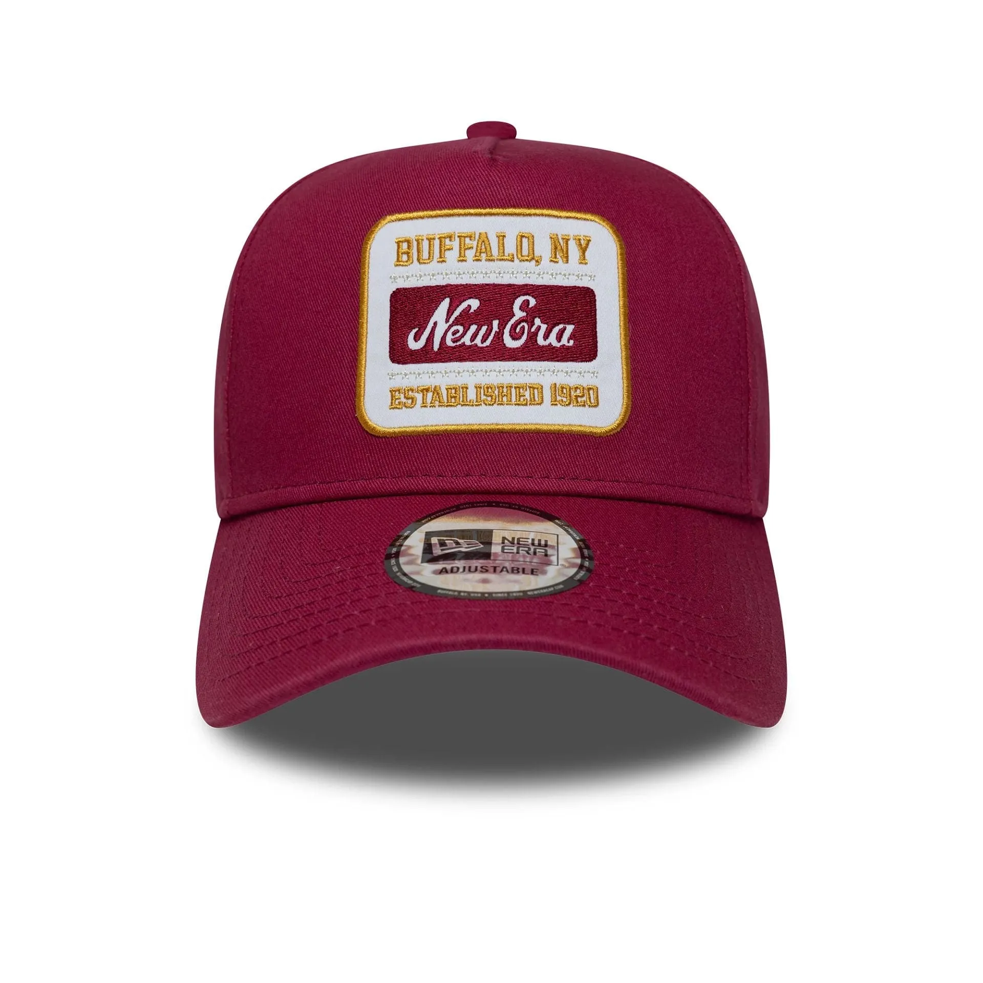 New Era Washed Patch Dark Red 9FORTY E-Frame Adjustable Cap Billy J