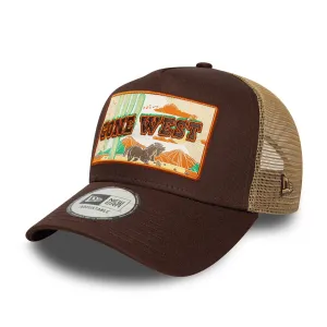 New Era Western Patch Dark Brown 9FORTY A-Frame Trucker Adjustable Cap Billy J