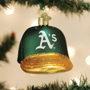 Old World Christmas Oakland A's Baseball Hat Ornament