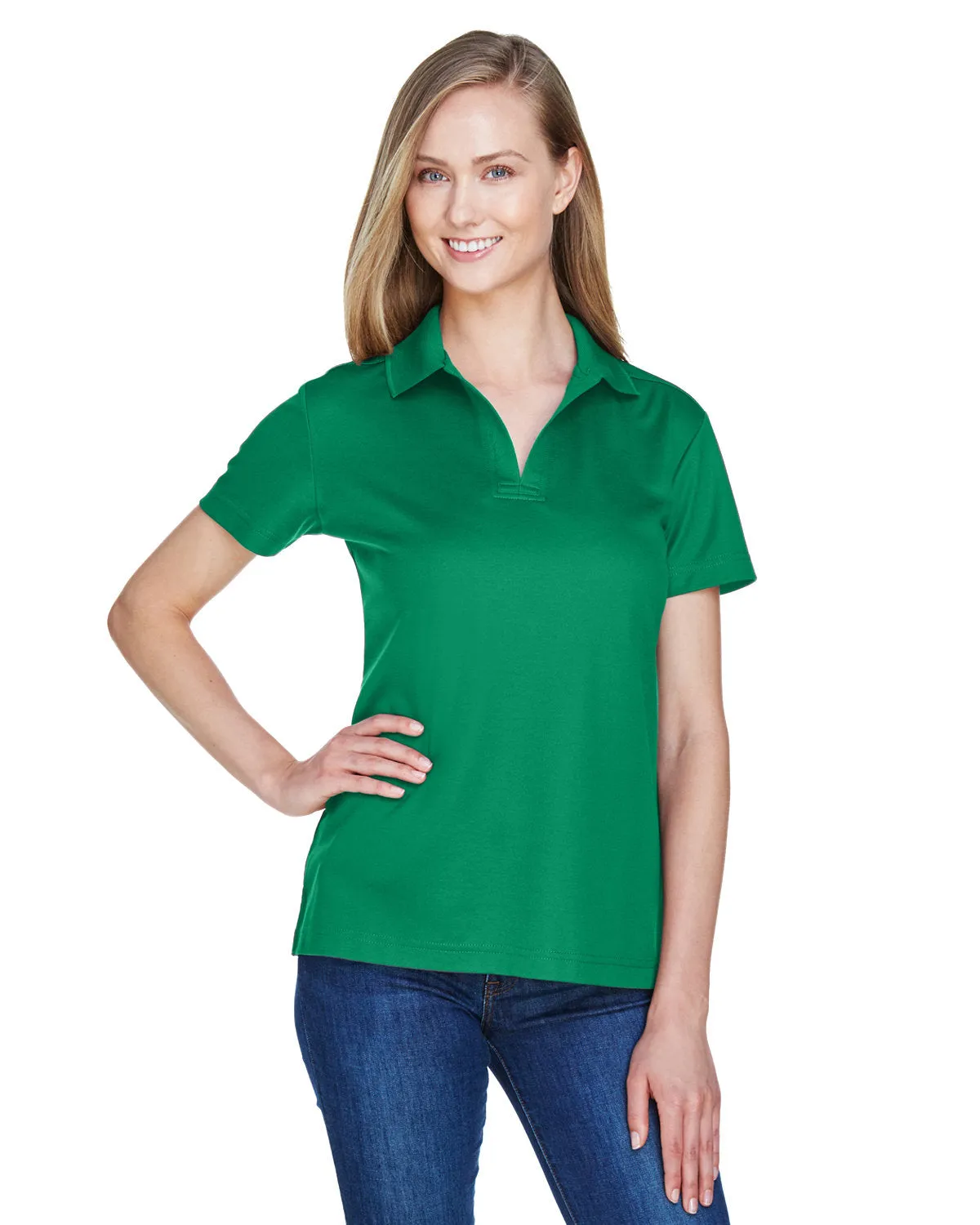 OUTLET-Devon & Jones Ladies CrownLux Performance Plaited Polo