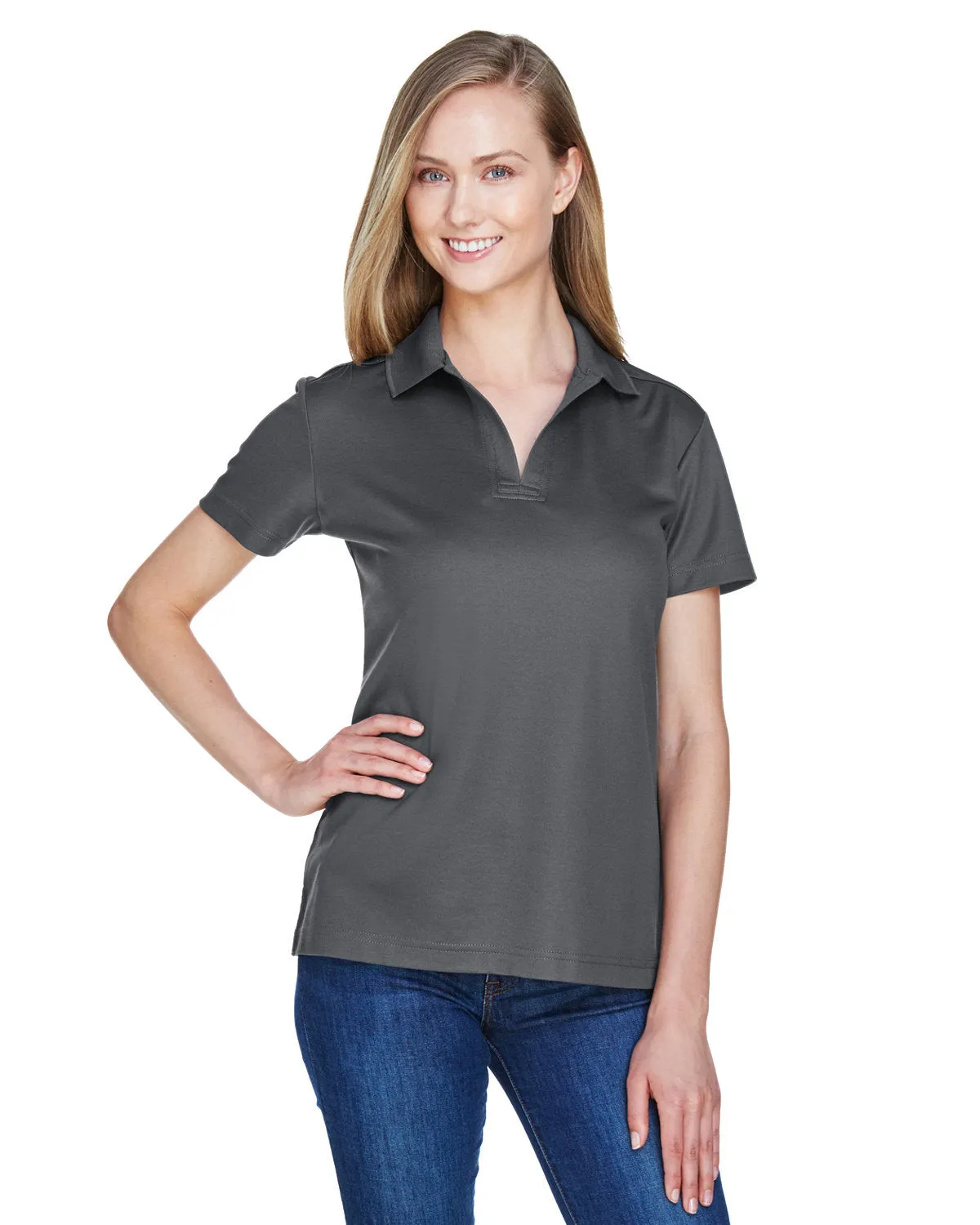 OUTLET-Devon & Jones Ladies CrownLux Performance Plaited Polo