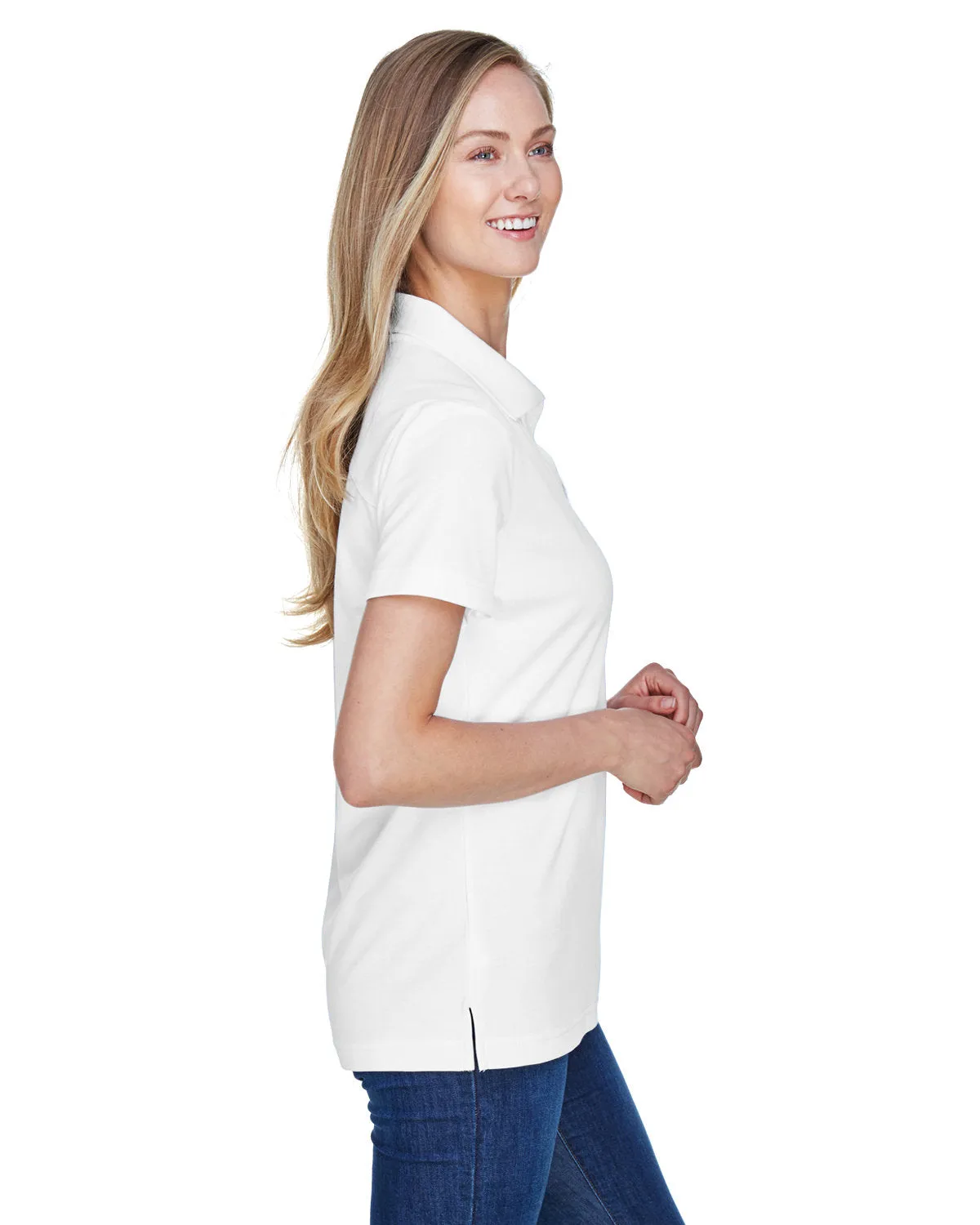 OUTLET-Devon & Jones Ladies CrownLux Performance Plaited Polo