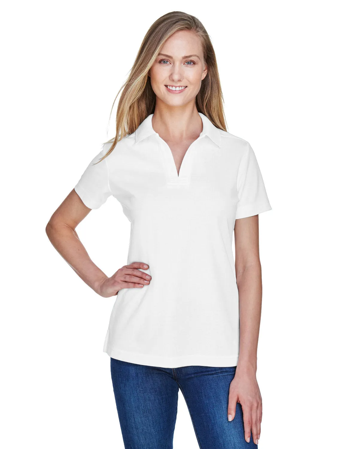 OUTLET-Devon & Jones Ladies CrownLux Performance Plaited Polo