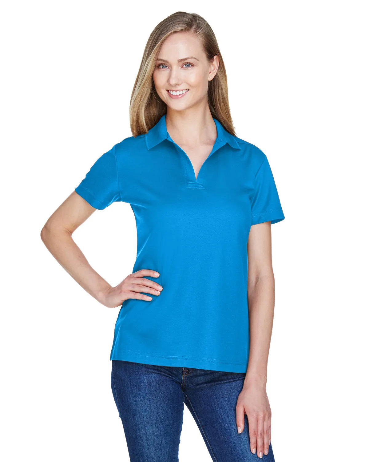 OUTLET-Devon & Jones Ladies CrownLux Performance Plaited Polo