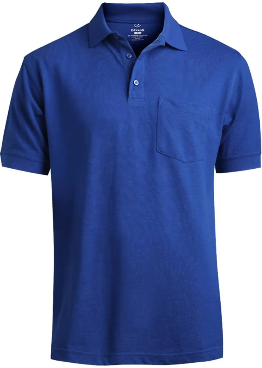 OUTLET-Edwards Blended Pique Short Sleeve Polo With Pocket
