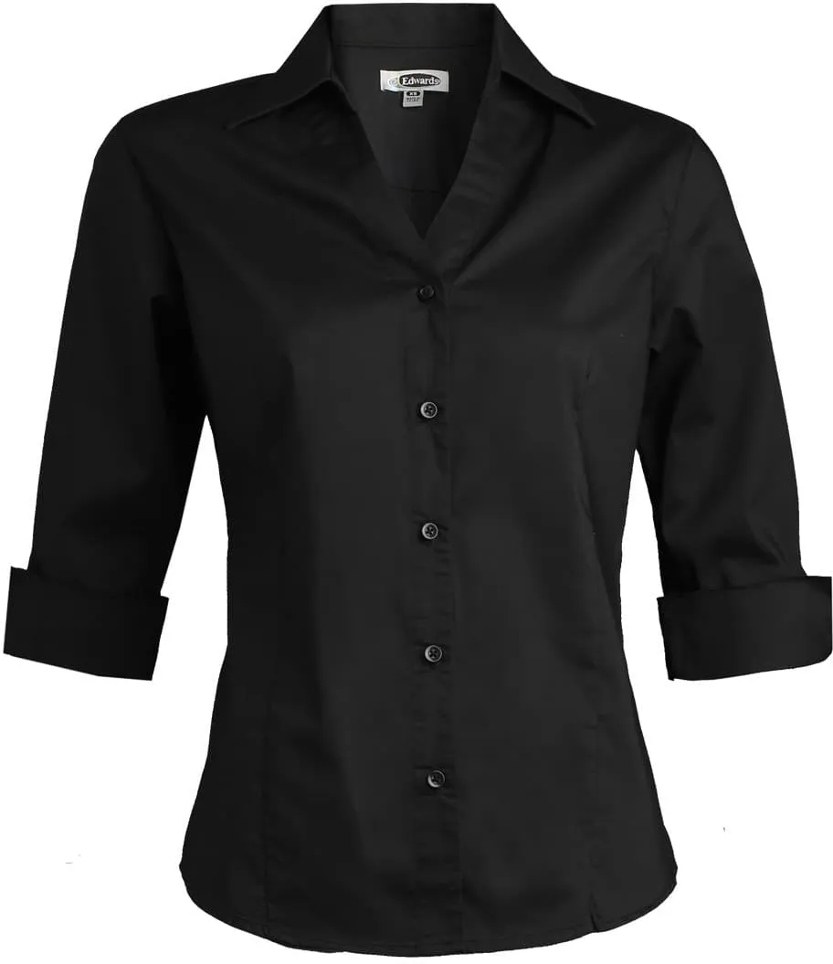 OUTLET-Edwards Ladies Tailored V Neck Stretch Blouse