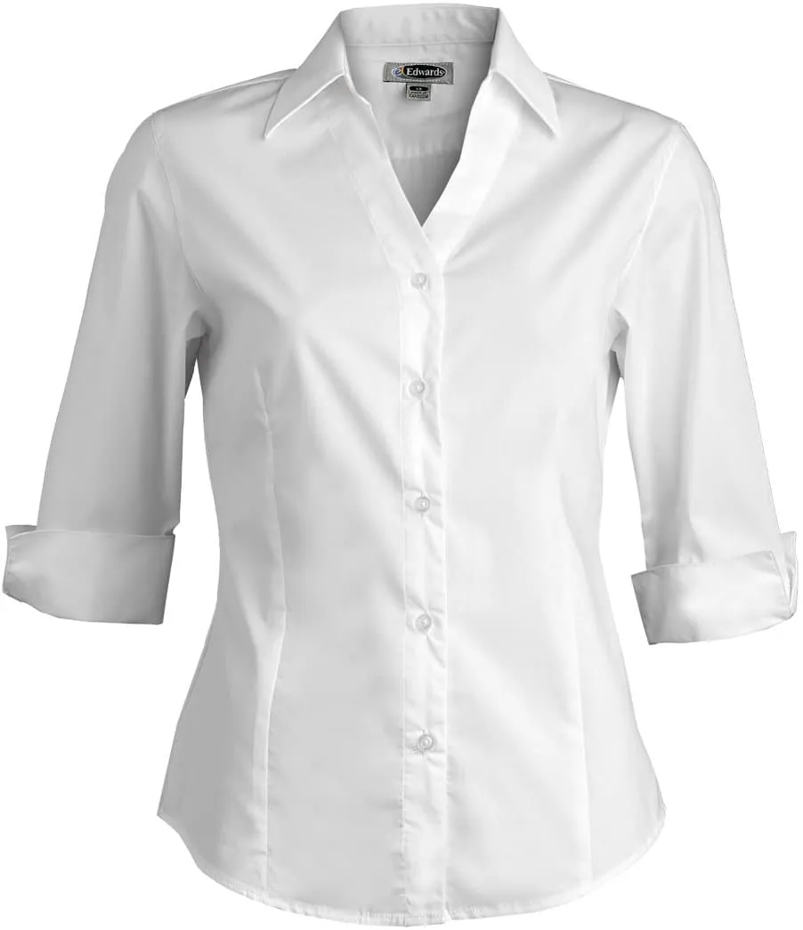 OUTLET-Edwards Ladies Tailored V Neck Stretch Blouse