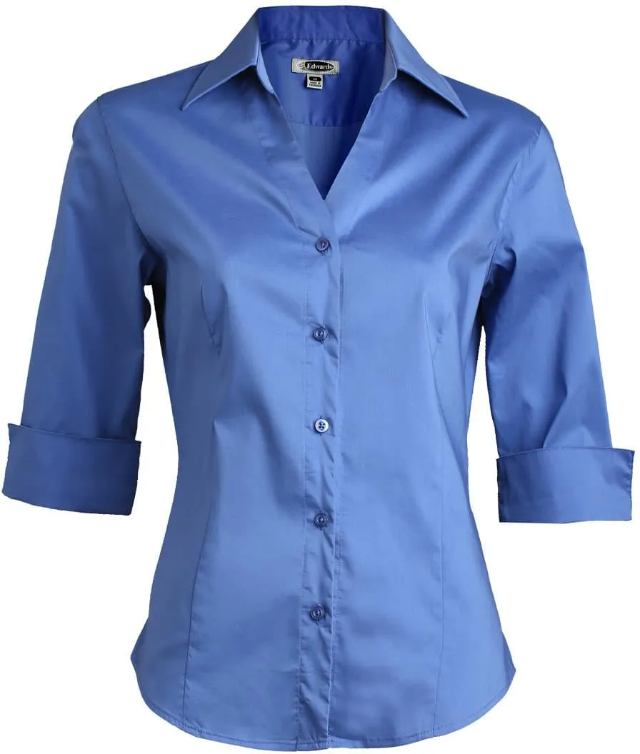 OUTLET-Edwards Ladies Tailored V Neck Stretch Blouse