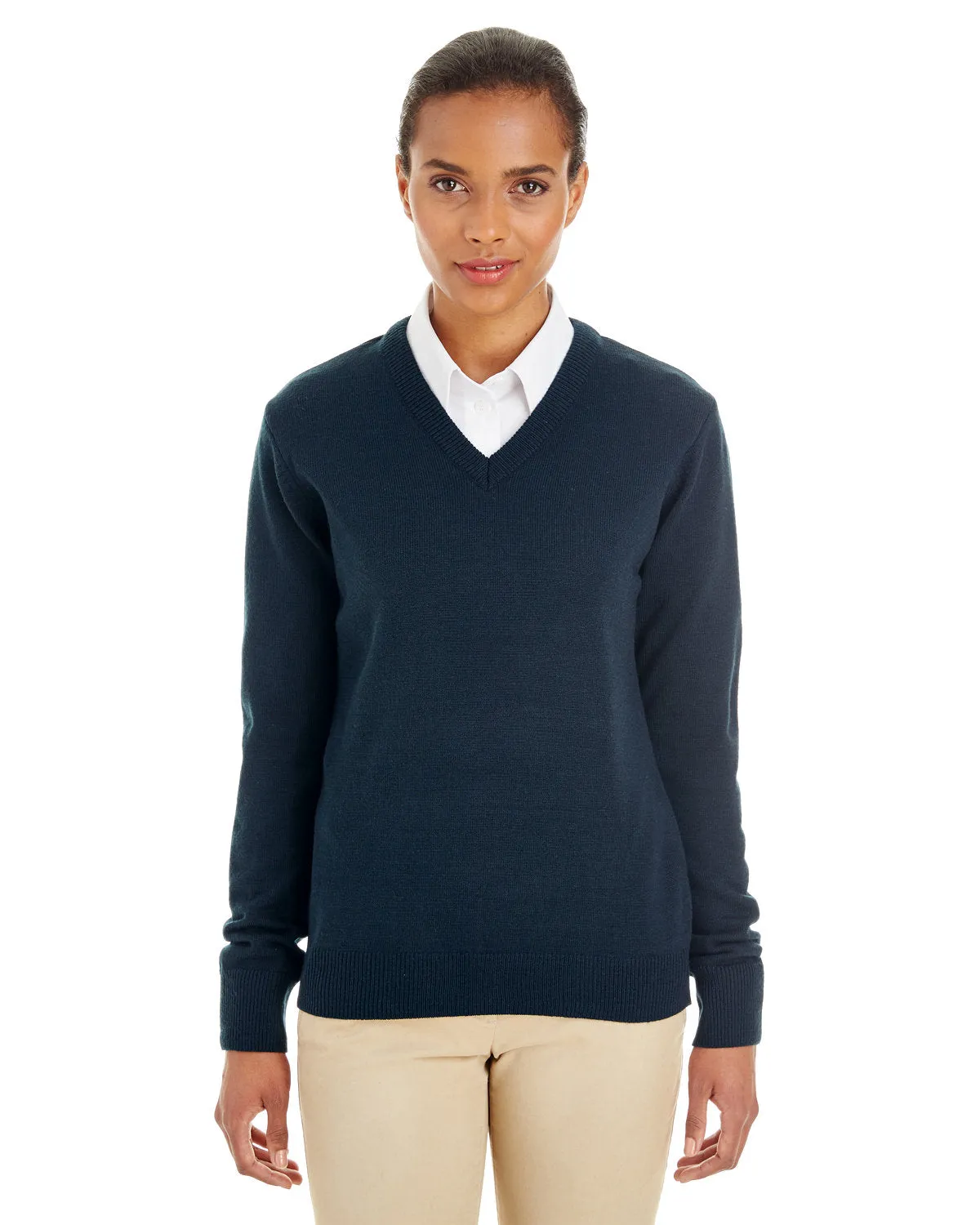 OUTLET-Harriton Ladies Pilbloc V-Neck Sweater