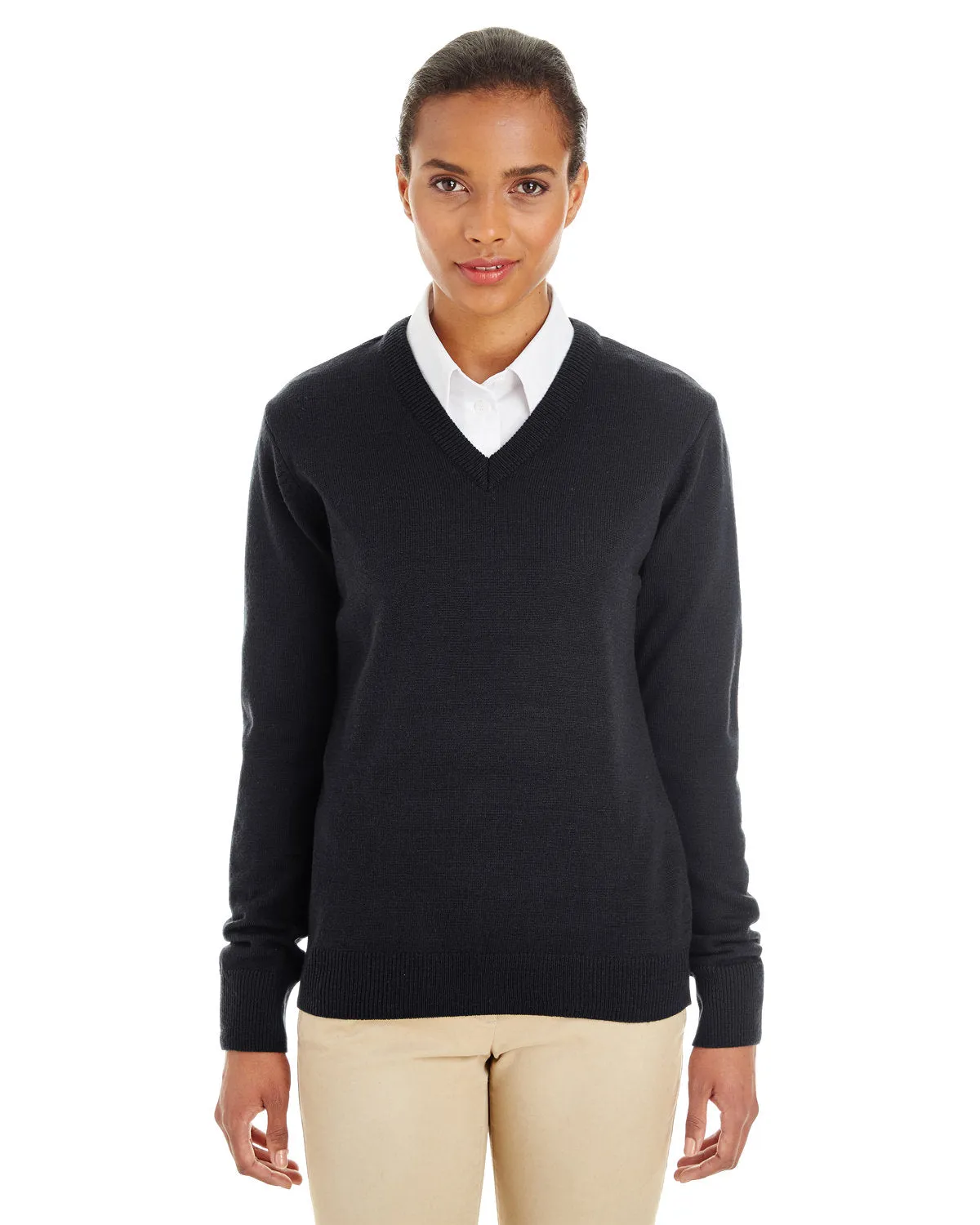 OUTLET-Harriton Ladies Pilbloc V-Neck Sweater