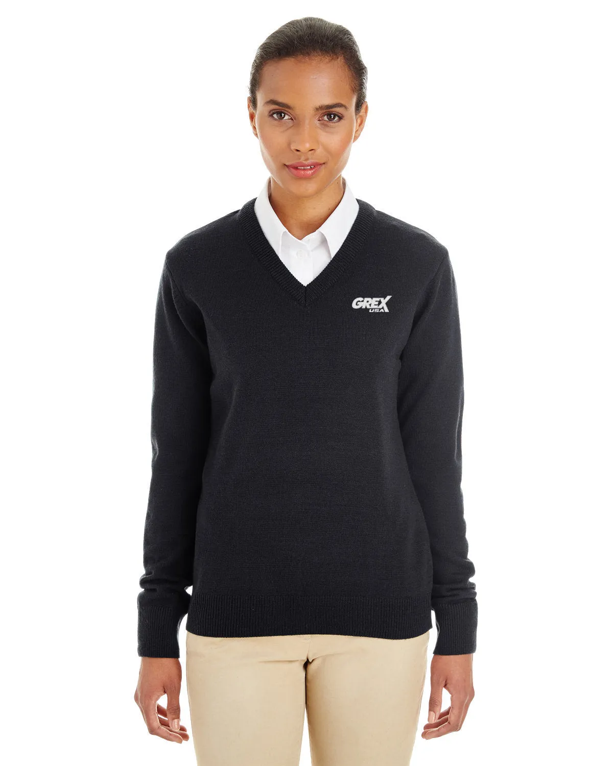 OUTLET-Harriton Ladies Pilbloc V-Neck Sweater