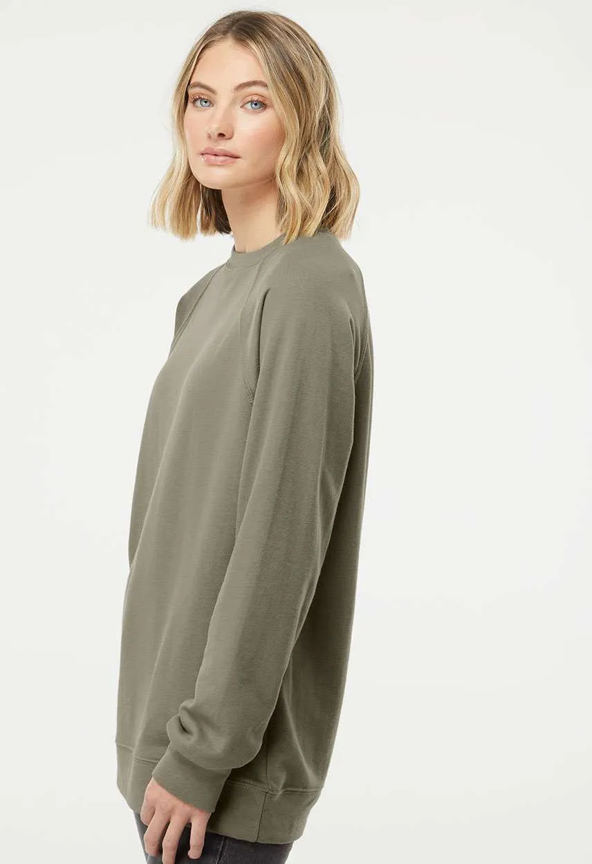 OUTLET-Independent Trading Co. Icon Unisex Lightweight Loopback Terry Crewneck Sweatshirt