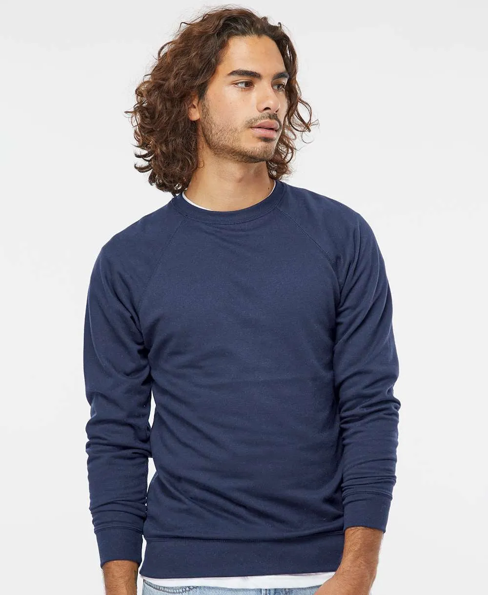 OUTLET-Independent Trading Co. Icon Unisex Lightweight Loopback Terry Crewneck Sweatshirt