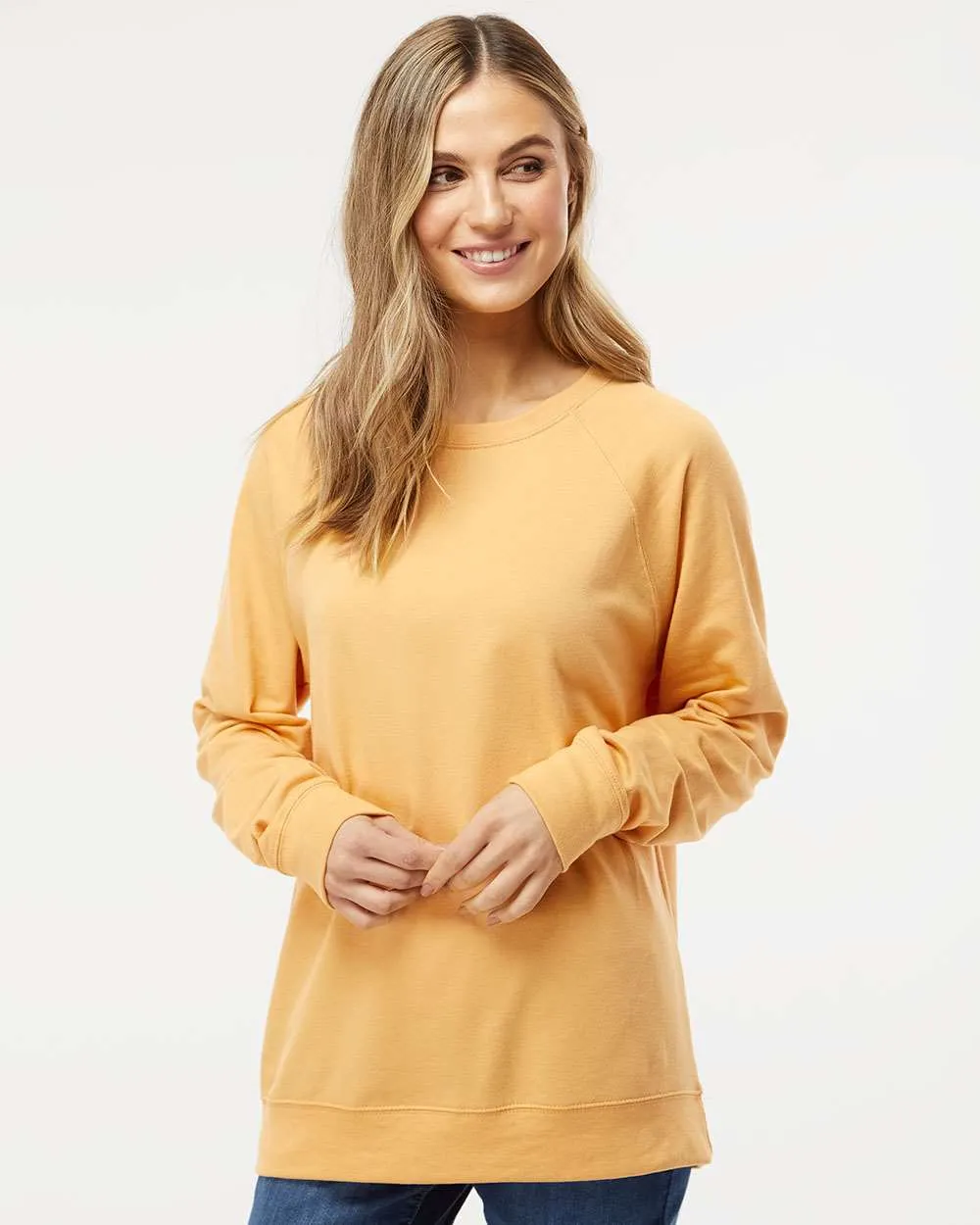 OUTLET-Independent Trading Co. Icon Unisex Lightweight Loopback Terry Crewneck Sweatshirt