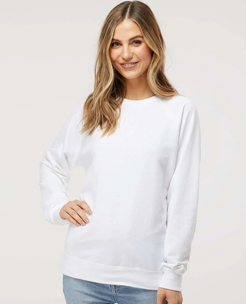 OUTLET-Independent Trading Co. Icon Unisex Lightweight Loopback Terry Crewneck Sweatshirt