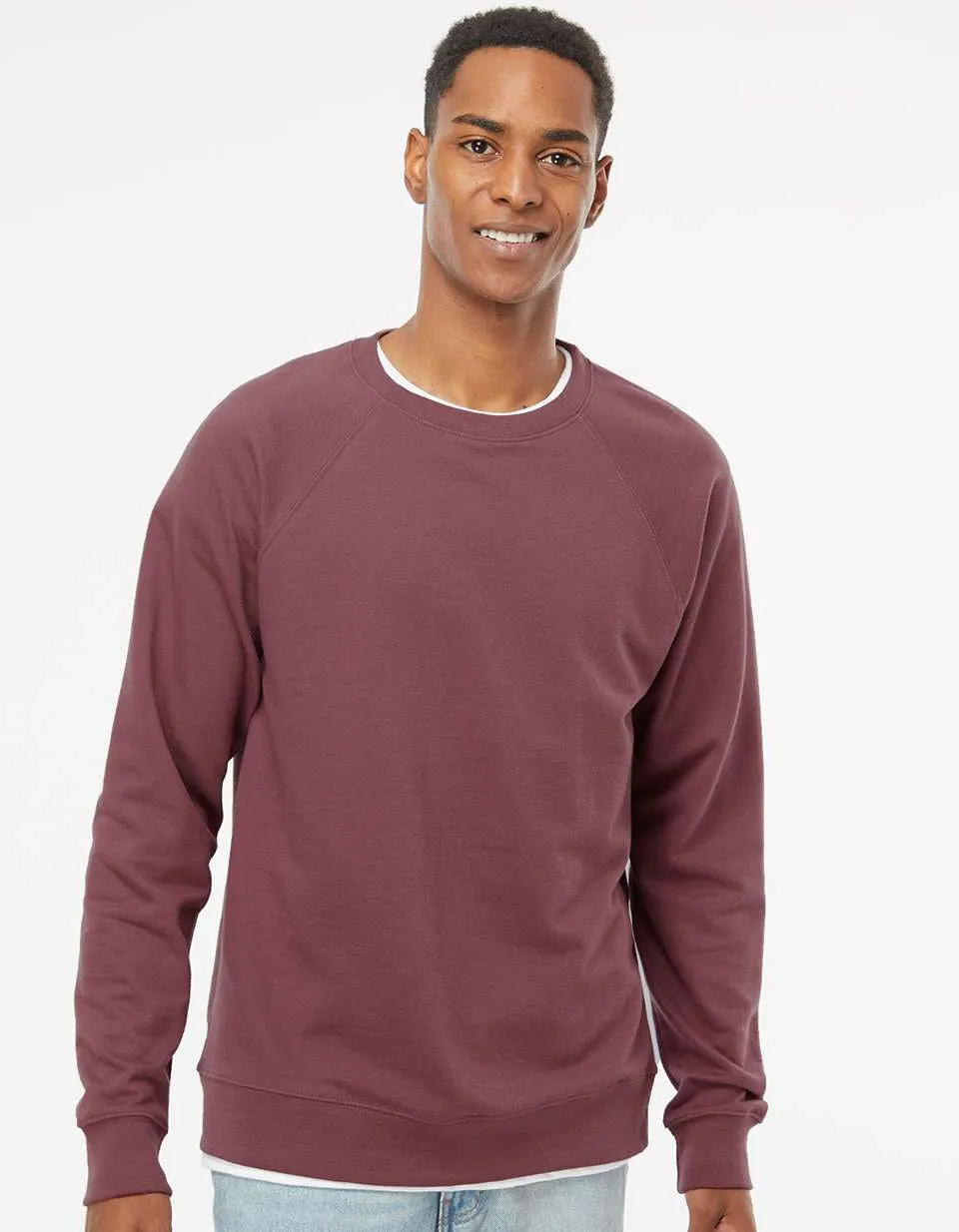OUTLET-Independent Trading Co. Icon Unisex Lightweight Loopback Terry Crewneck Sweatshirt
