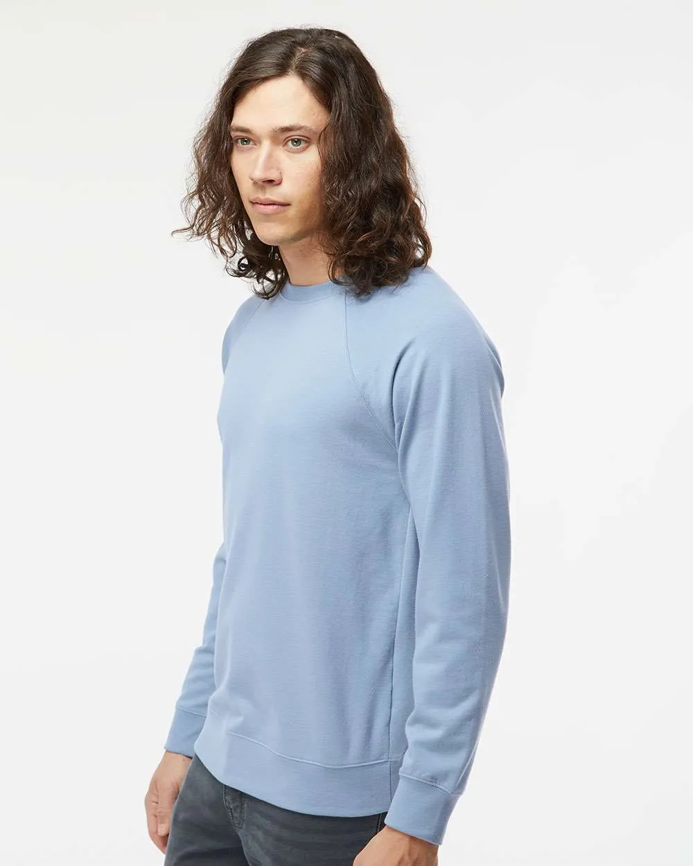 OUTLET-Independent Trading Co. Icon Unisex Lightweight Loopback Terry Crewneck Sweatshirt