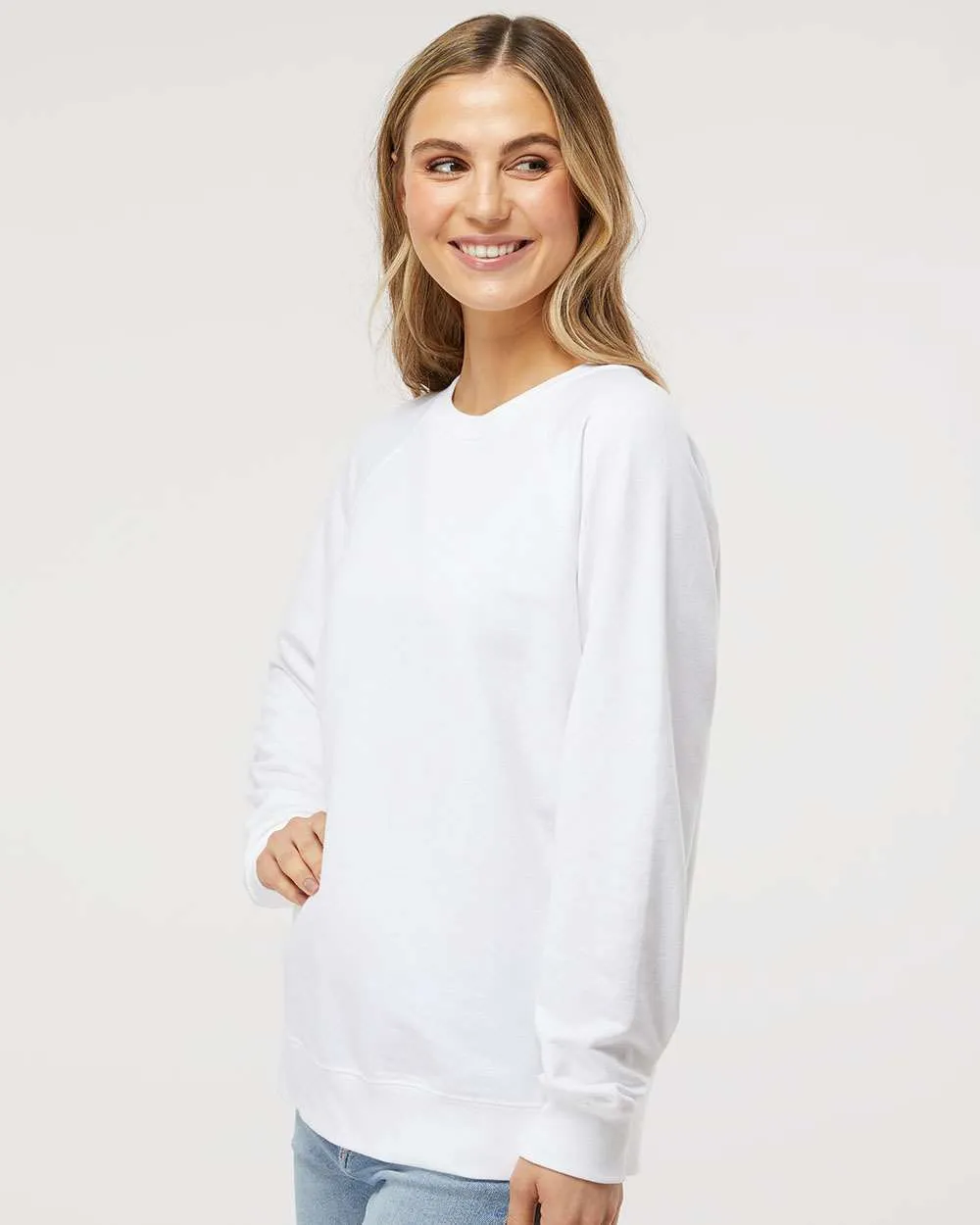 OUTLET-Independent Trading Co. Icon Unisex Lightweight Loopback Terry Crewneck Sweatshirt