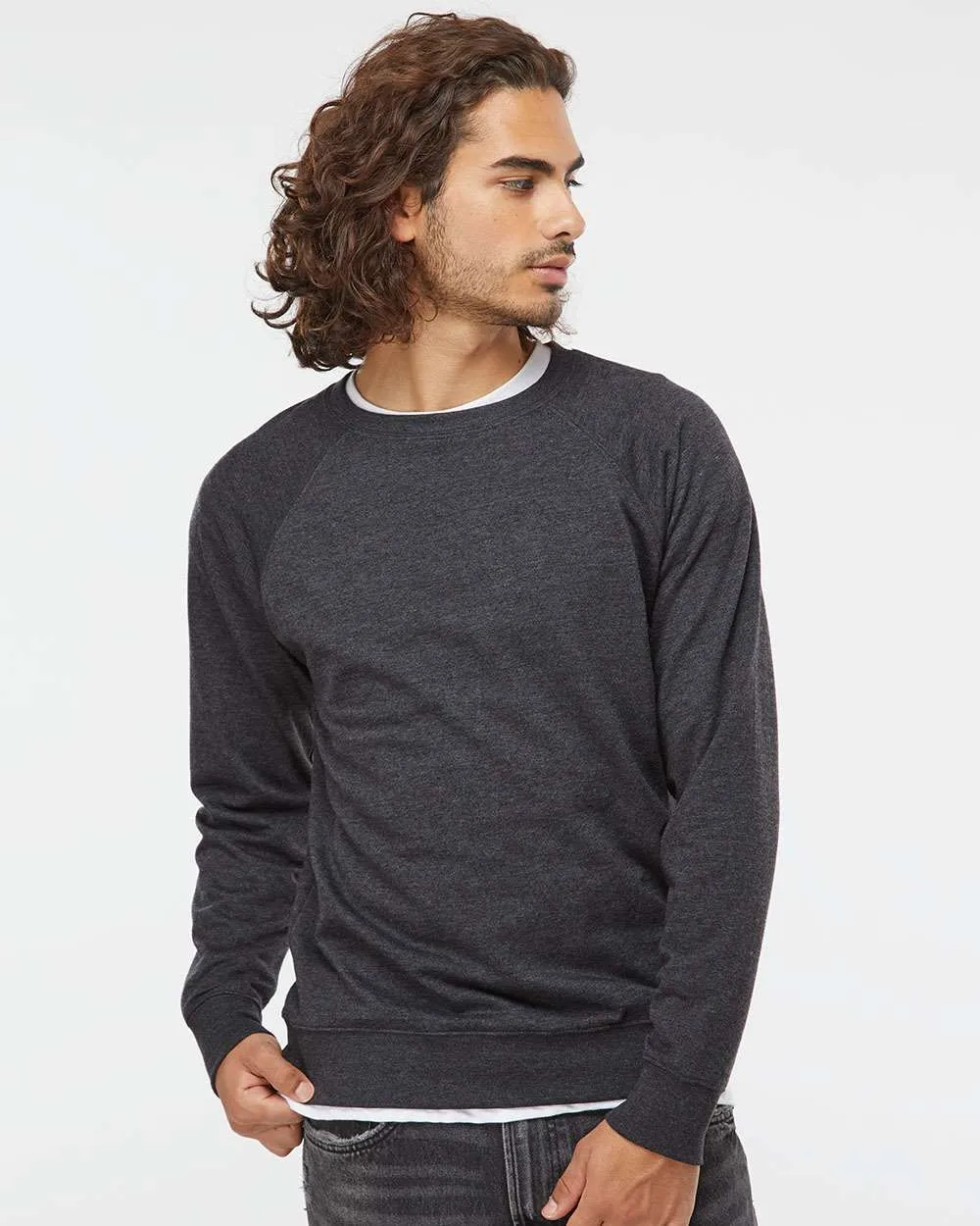 OUTLET-Independent Trading Co. Icon Unisex Lightweight Loopback Terry Crewneck Sweatshirt