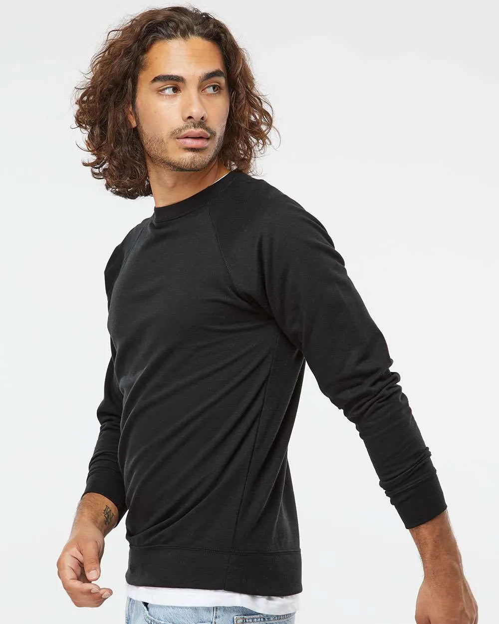 OUTLET-Independent Trading Co. Icon Unisex Lightweight Loopback Terry Crewneck Sweatshirt