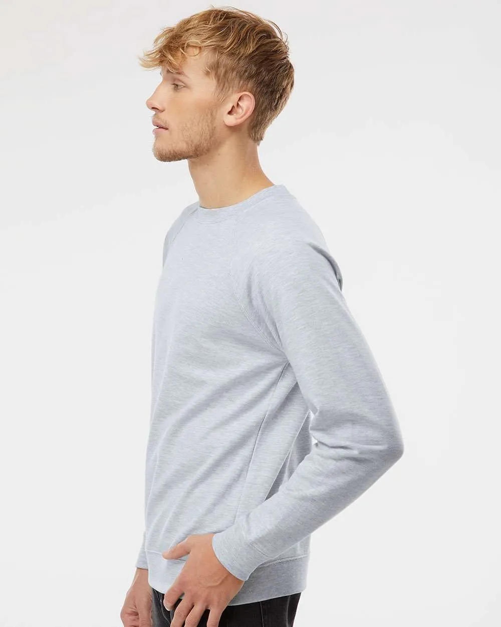 OUTLET-Independent Trading Co. Icon Unisex Lightweight Loopback Terry Crewneck Sweatshirt