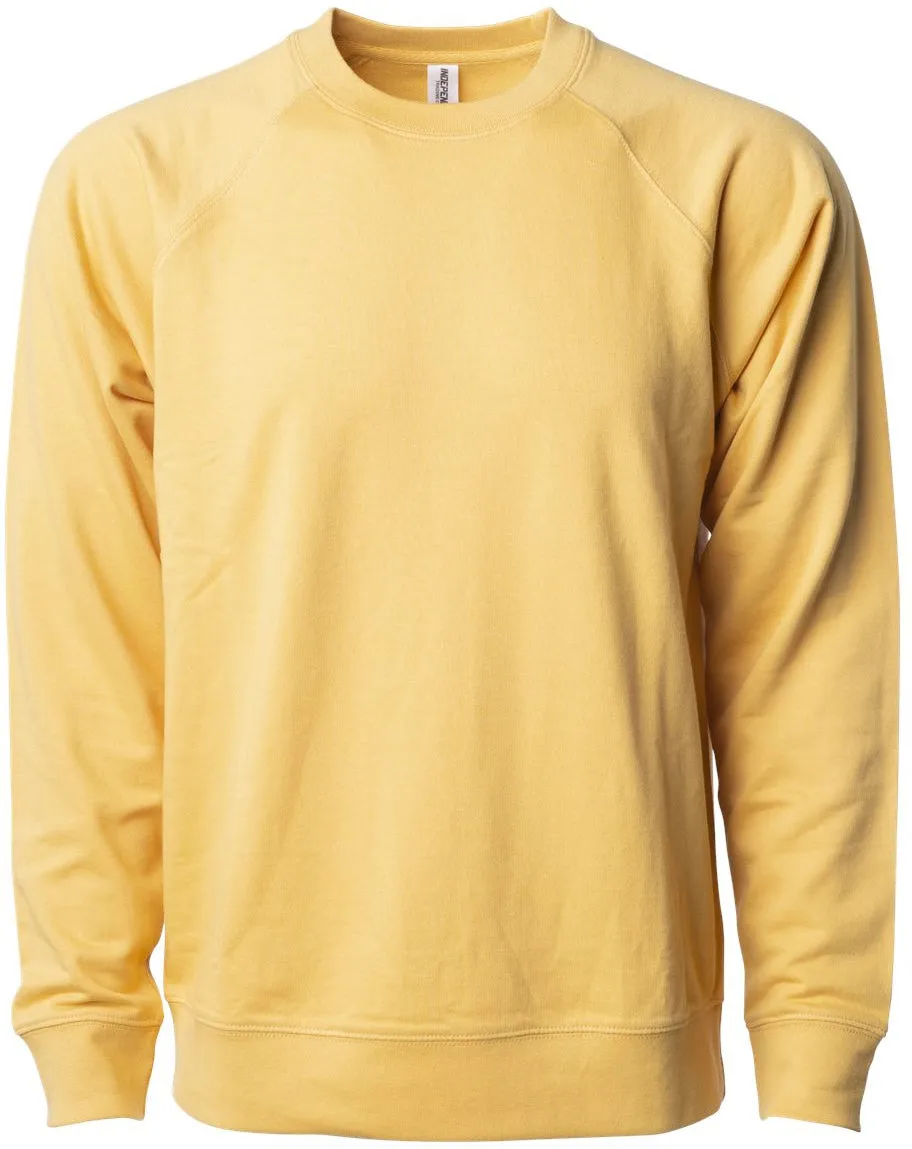 OUTLET-Independent Trading Co. Icon Unisex Lightweight Loopback Terry Crewneck Sweatshirt