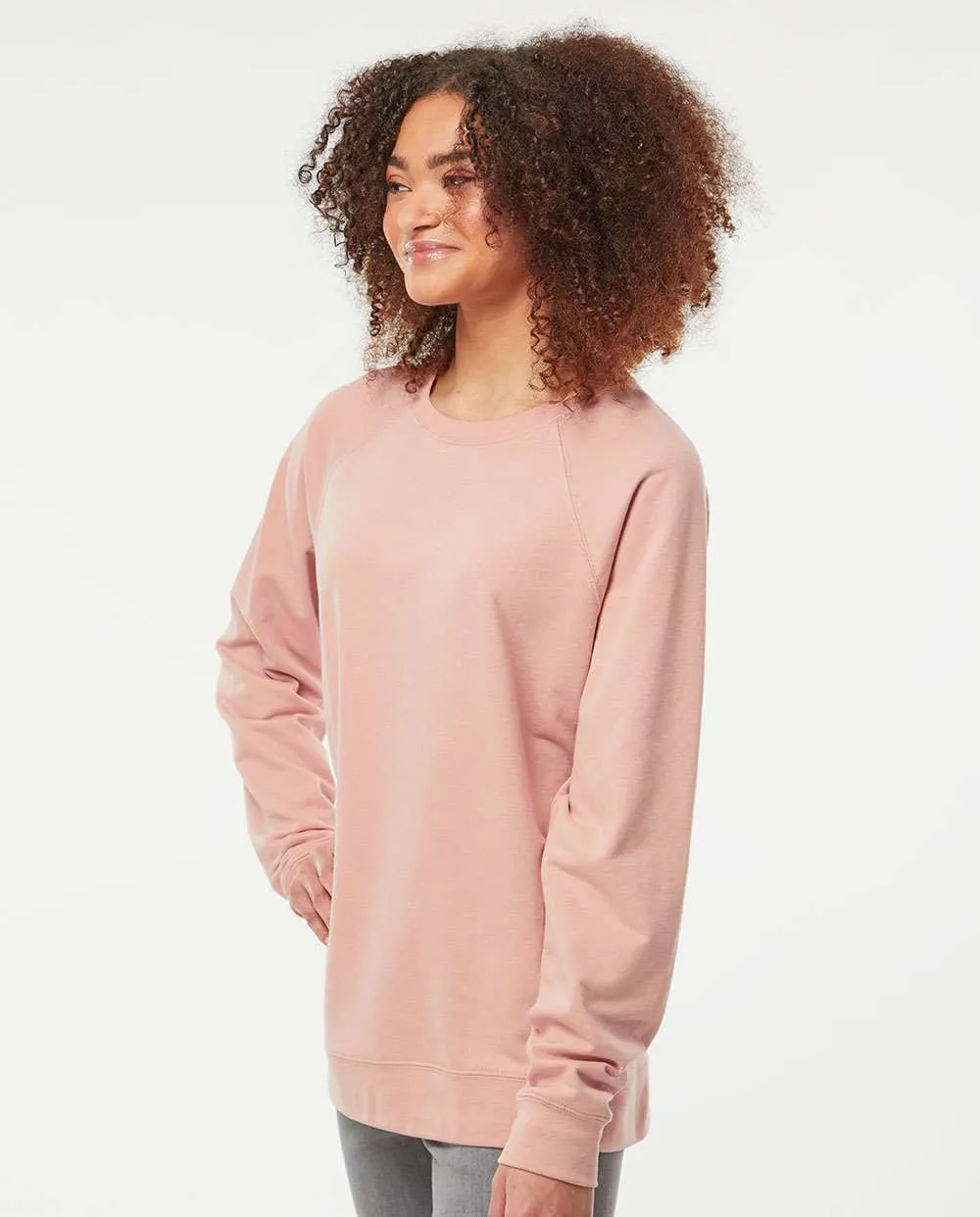 OUTLET-Independent Trading Co. Icon Unisex Lightweight Loopback Terry Crewneck Sweatshirt