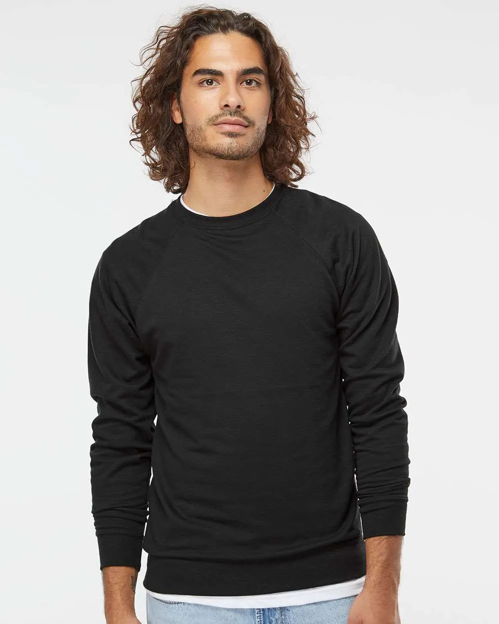OUTLET-Independent Trading Co. Icon Unisex Lightweight Loopback Terry Crewneck Sweatshirt