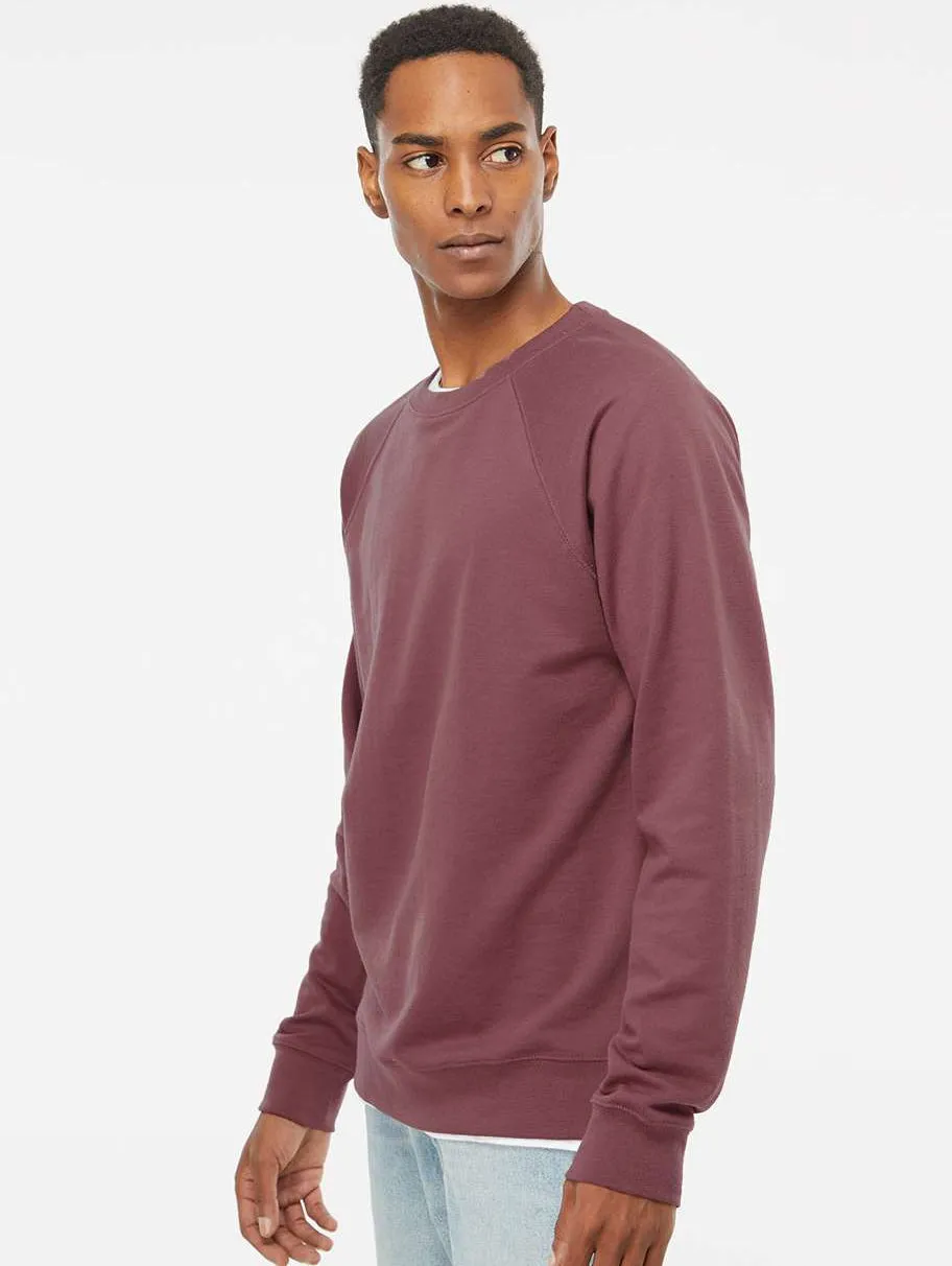 OUTLET-Independent Trading Co. Icon Unisex Lightweight Loopback Terry Crewneck Sweatshirt