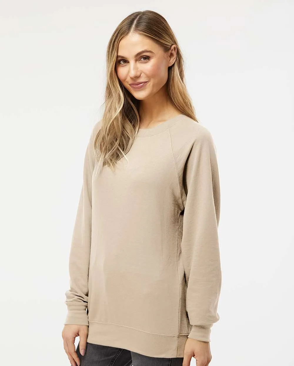 OUTLET-Independent Trading Co. Icon Unisex Lightweight Loopback Terry Crewneck Sweatshirt