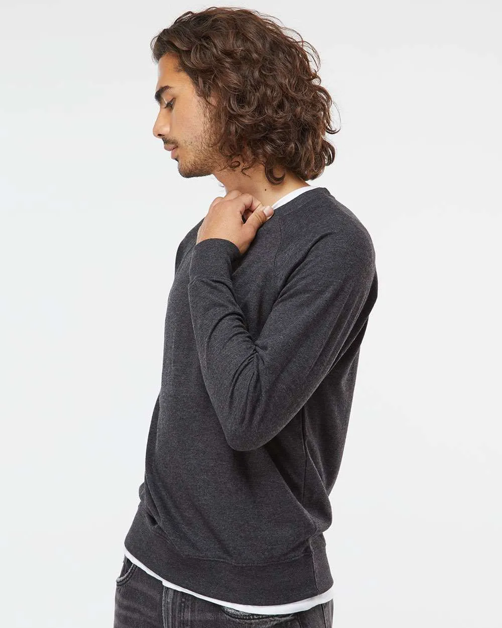 OUTLET-Independent Trading Co. Icon Unisex Lightweight Loopback Terry Crewneck Sweatshirt