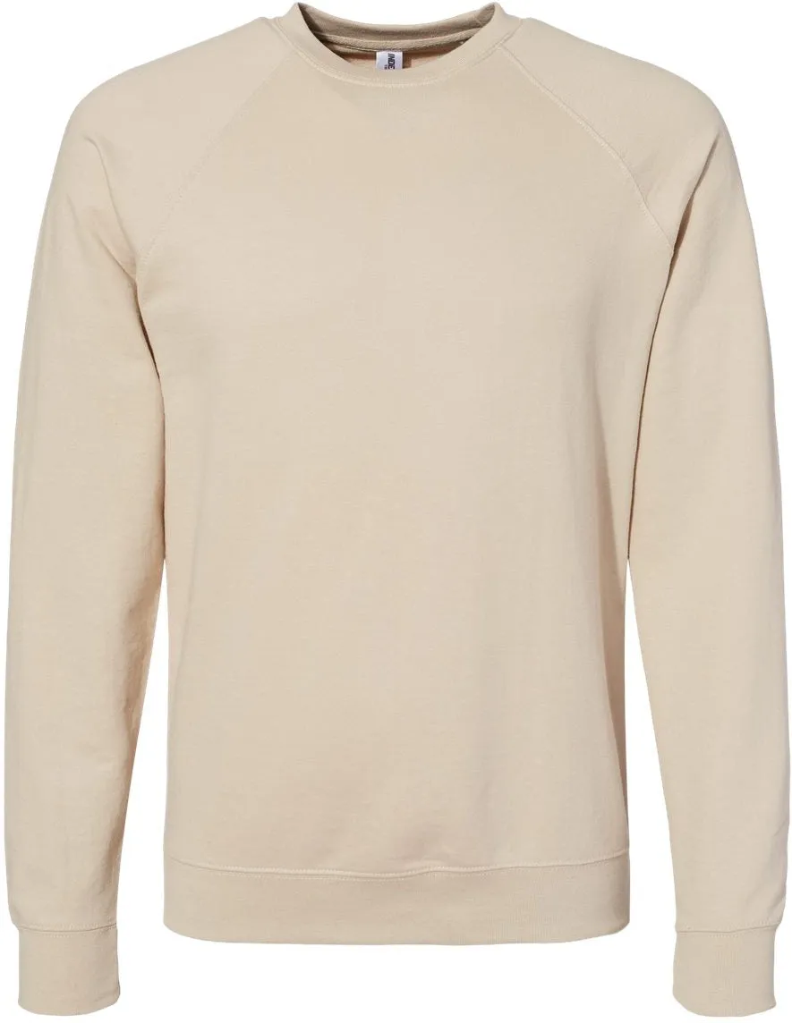 OUTLET-Independent Trading Co. Icon Unisex Lightweight Loopback Terry Crewneck Sweatshirt