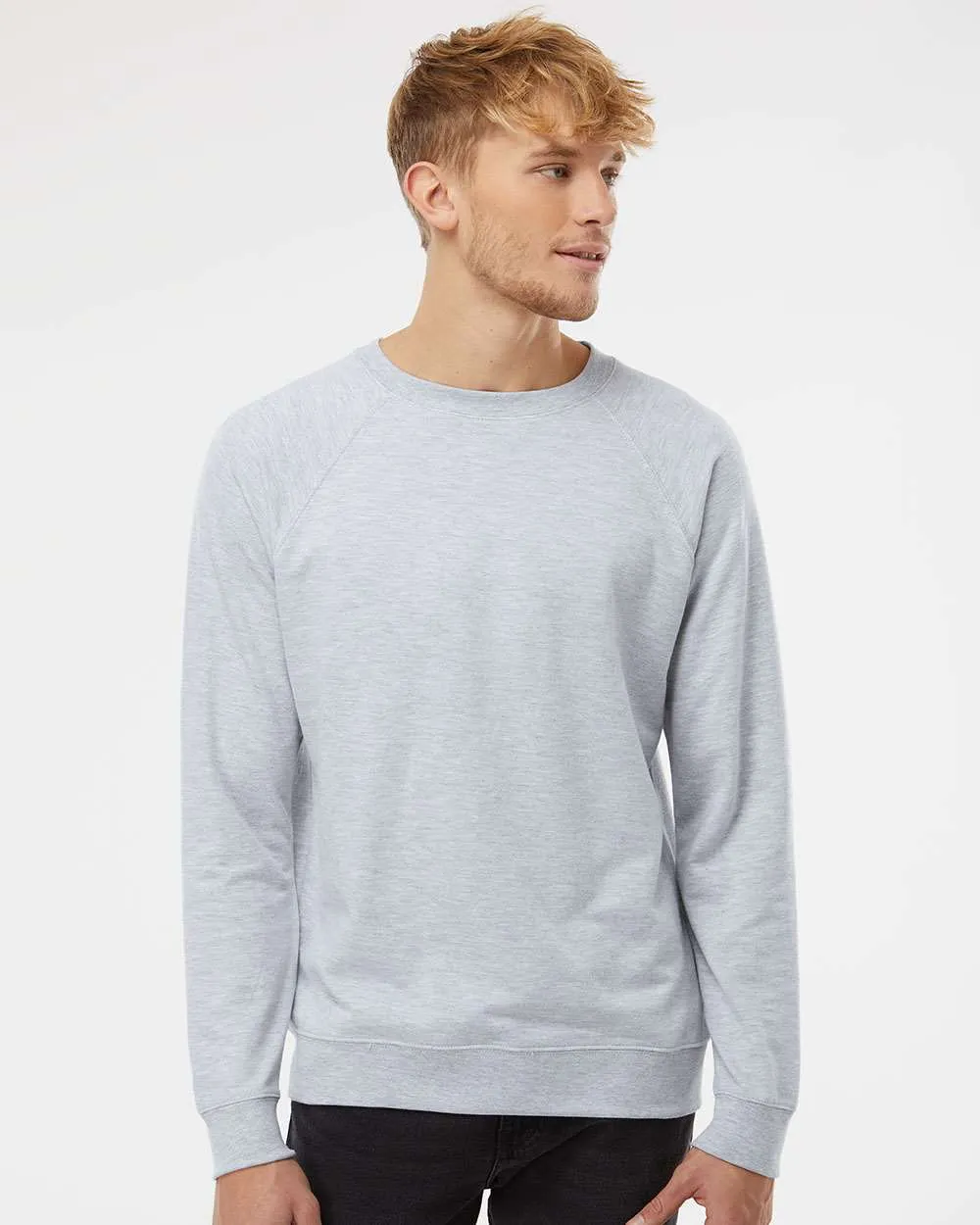 OUTLET-Independent Trading Co. Icon Unisex Lightweight Loopback Terry Crewneck Sweatshirt